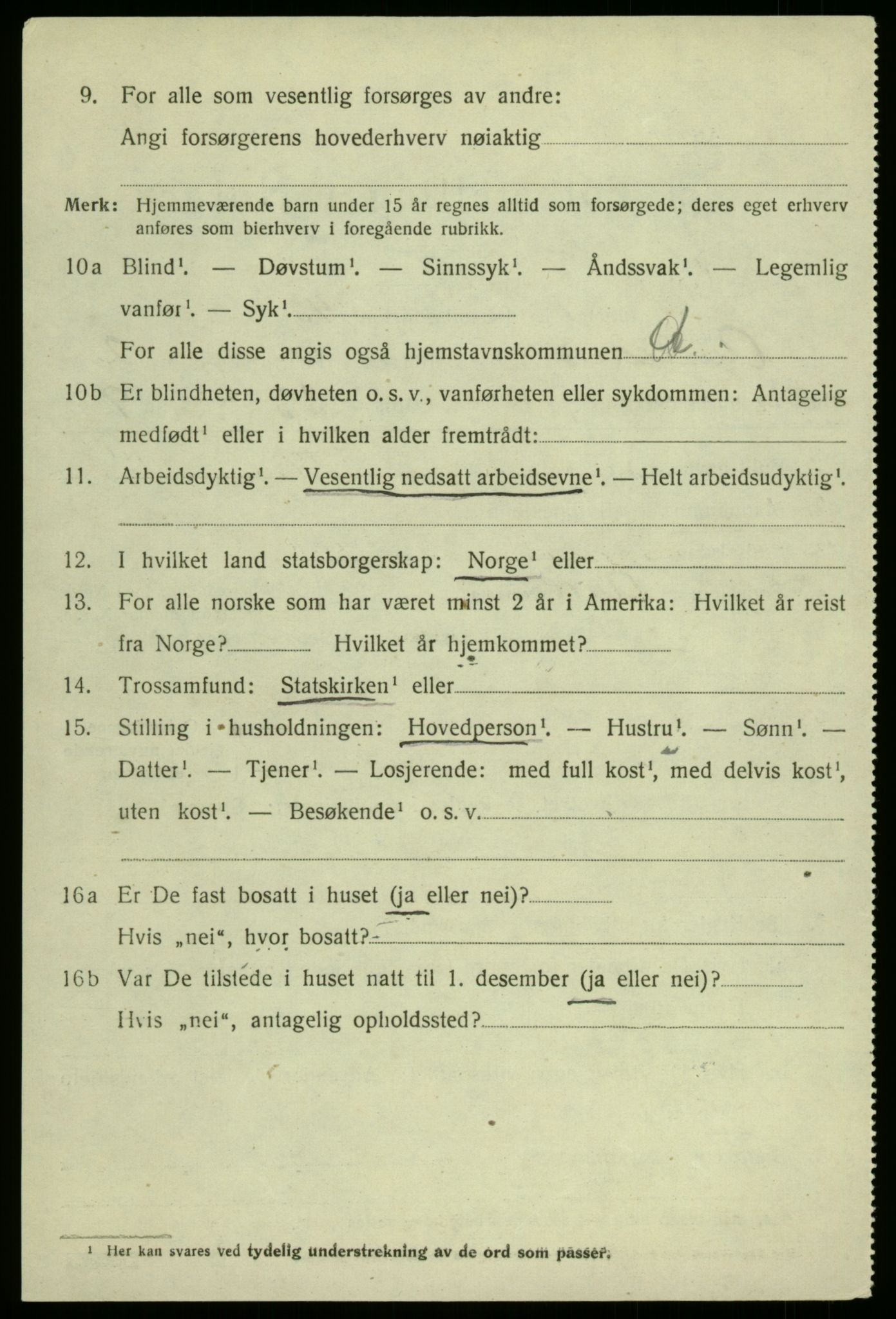 SAB, 1920 census for Aurland, 1920, p. 1915