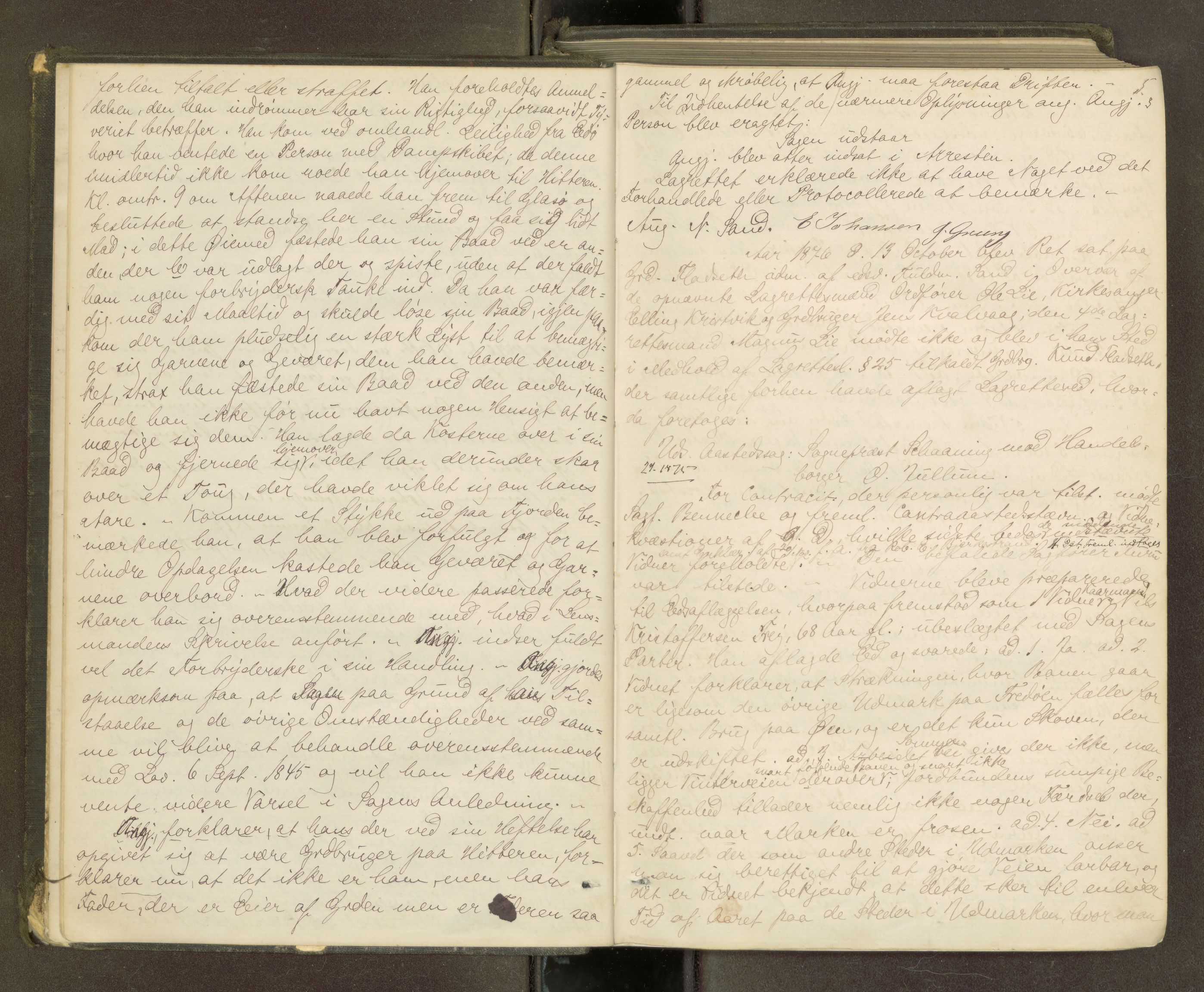 Nordmøre sorenskriveri, AV/SAT-A-4132/1/1/1B/L0015: Ekstrarettsprotokoll, 1876-1879, p. 4b-5a