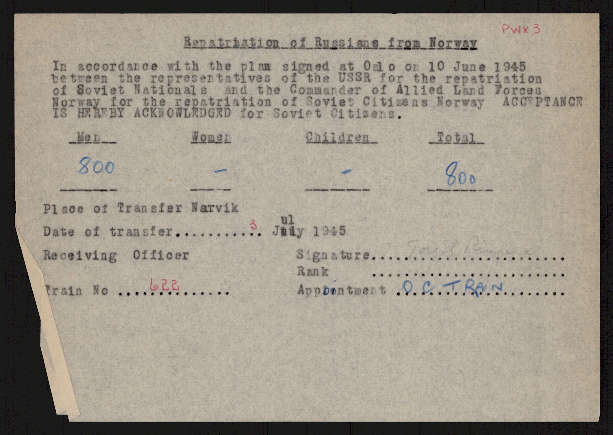 Flyktnings- og fangedirektoratet, Repatrieringskontoret, RA/S-1681/D/Db/L0016: Displaced Persons (DPs) og sivile tyskere, 1945-1948, p. 631