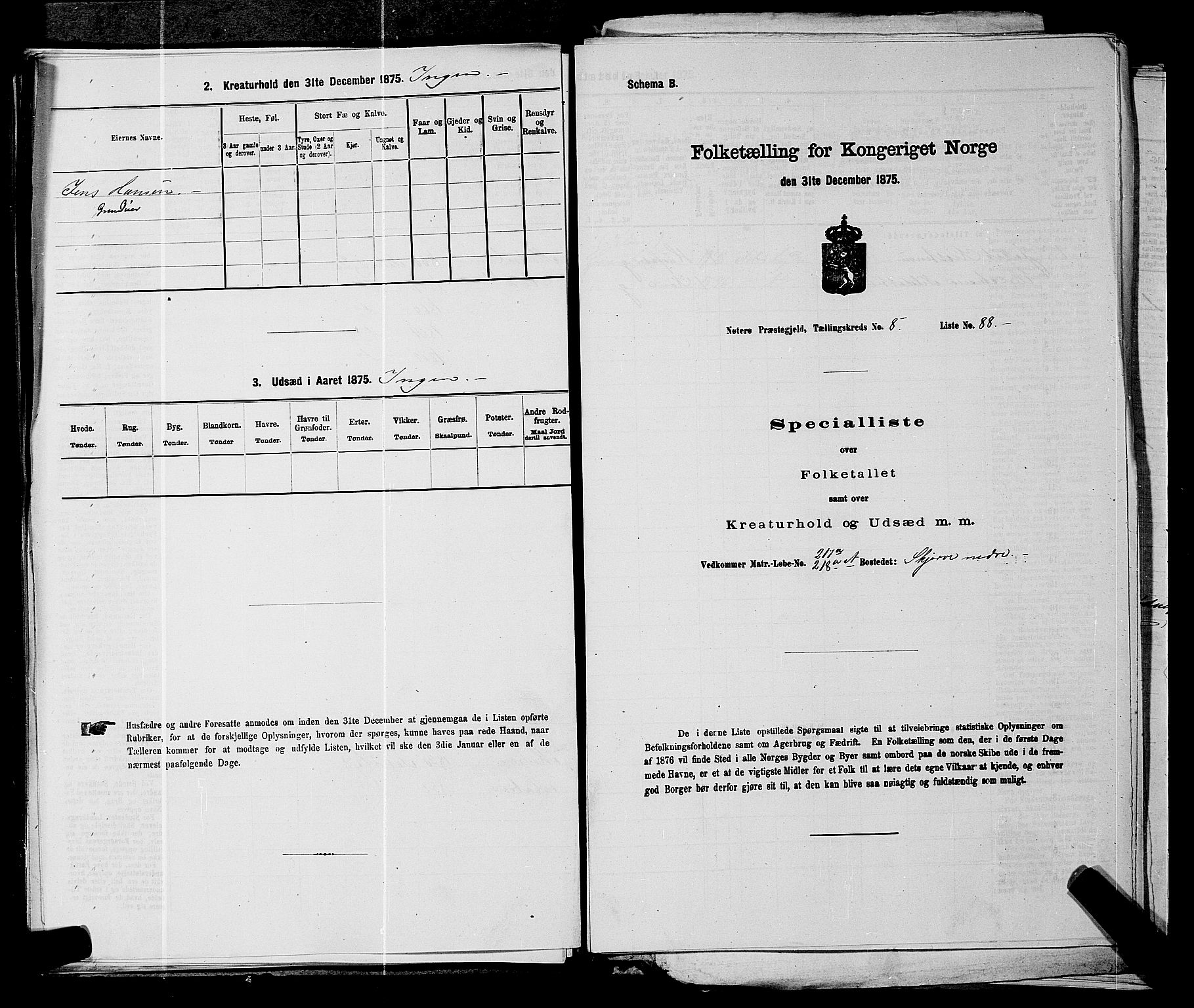 SAKO, 1875 census for 0722P Nøtterøy, 1875, p. 1719