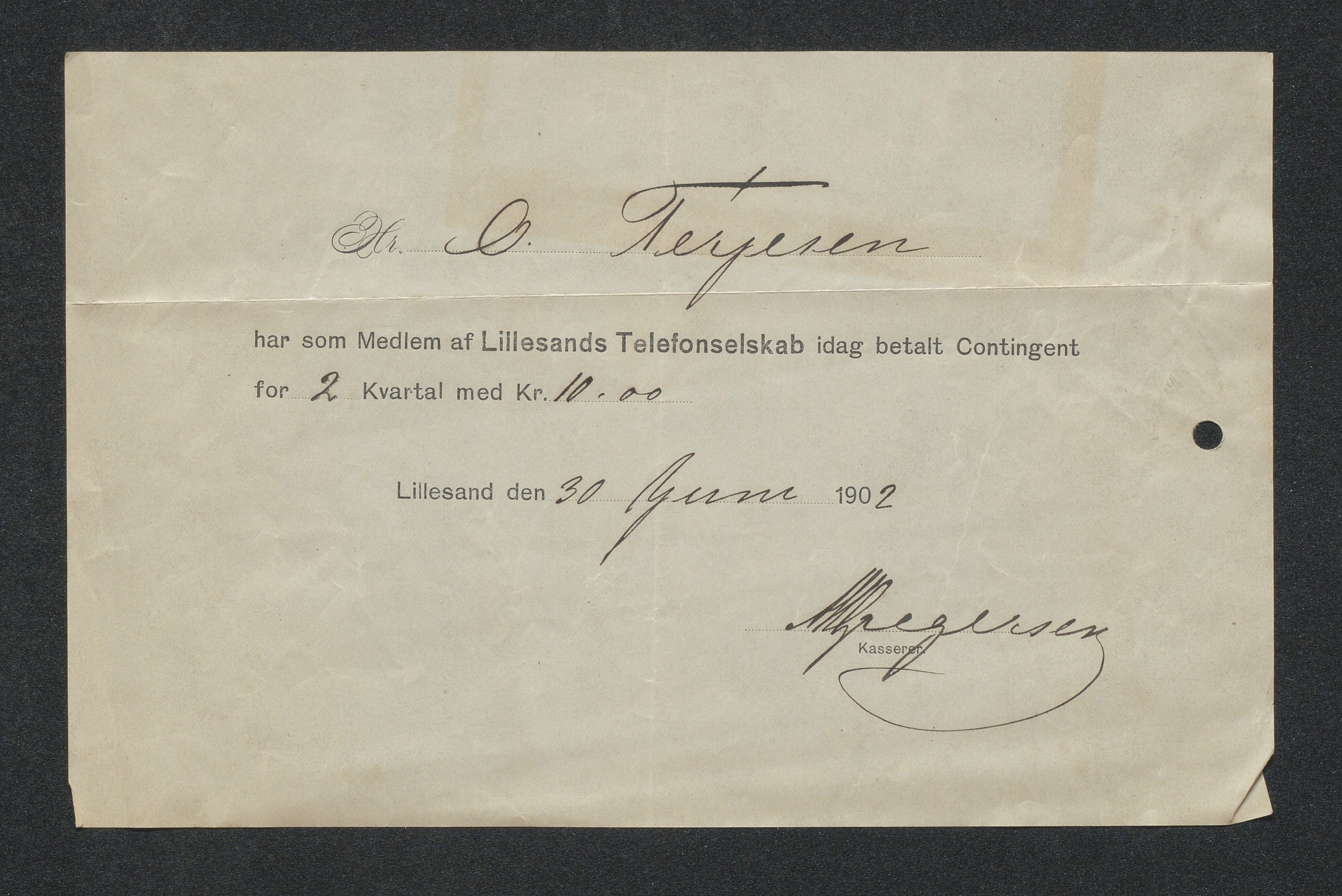 O. Terjesens rederi, AAKS/PA-2525/R/R02/L0002: Regnskapsbilag, 1899-1904