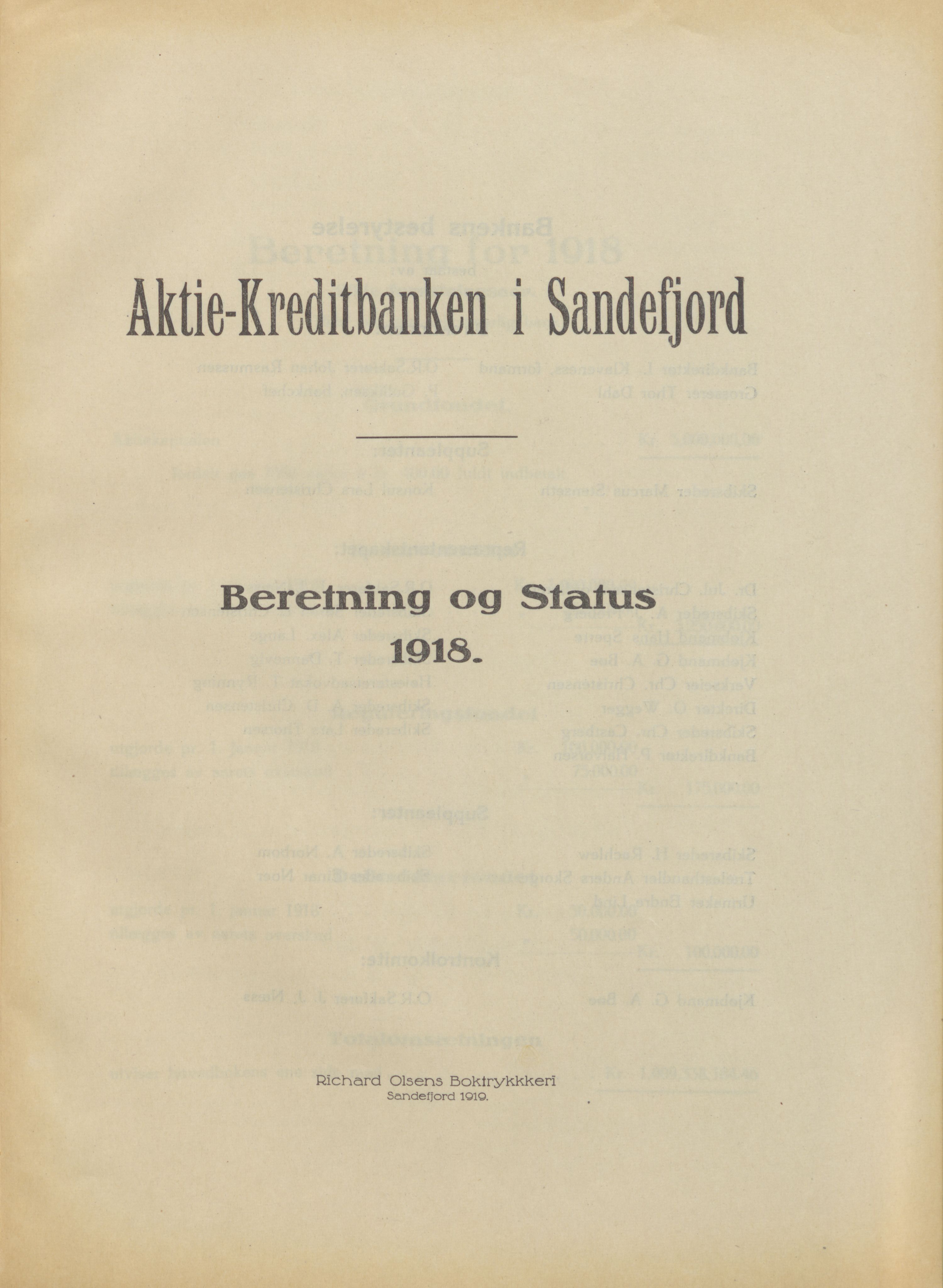 Privatbanken i Sandefjord AS, VEMU/ARS-A-1256/X/L0001: Årsberetninger, 1912-1929, p. 46