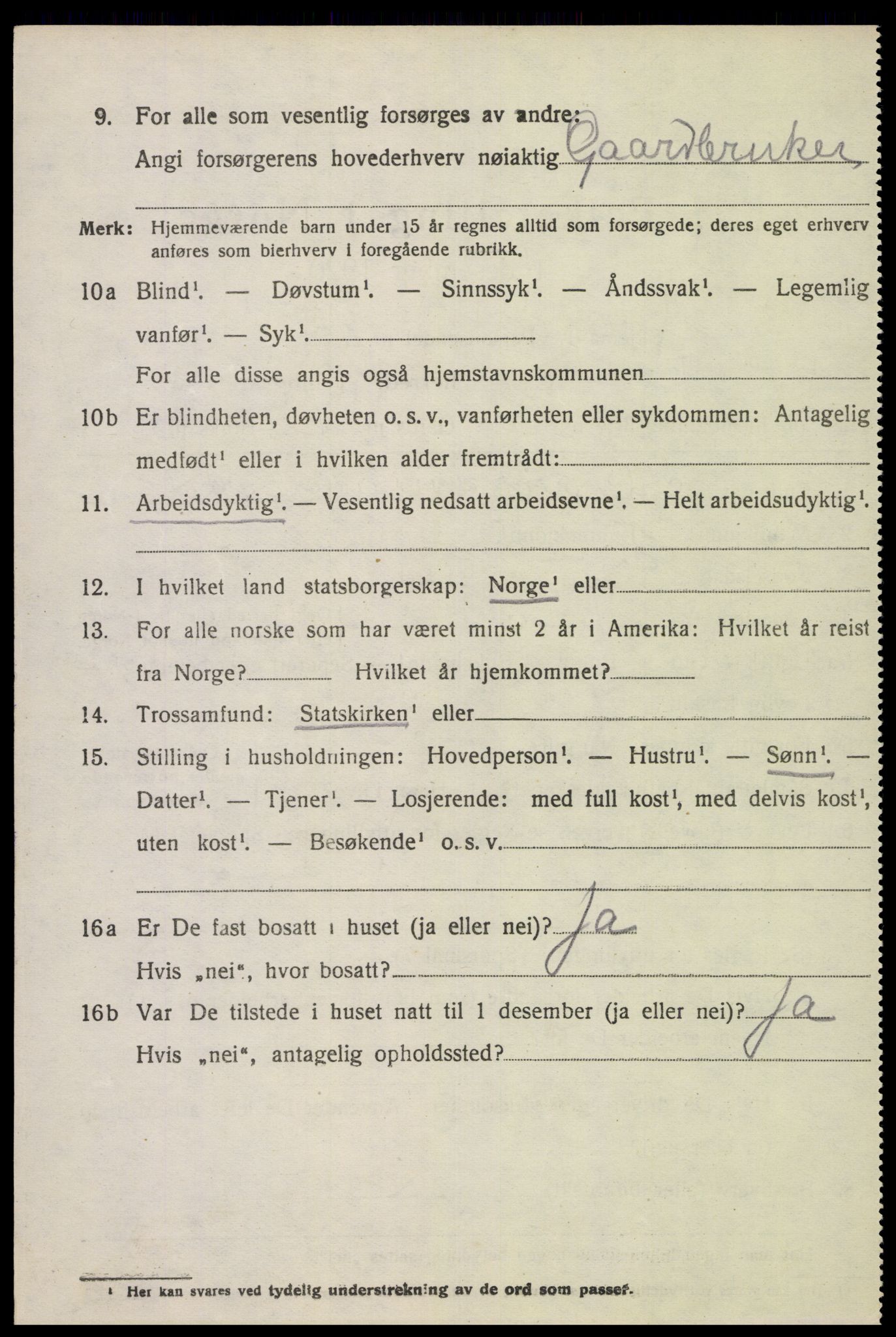 SAK, 1920 census for Feda, 1920, p. 924