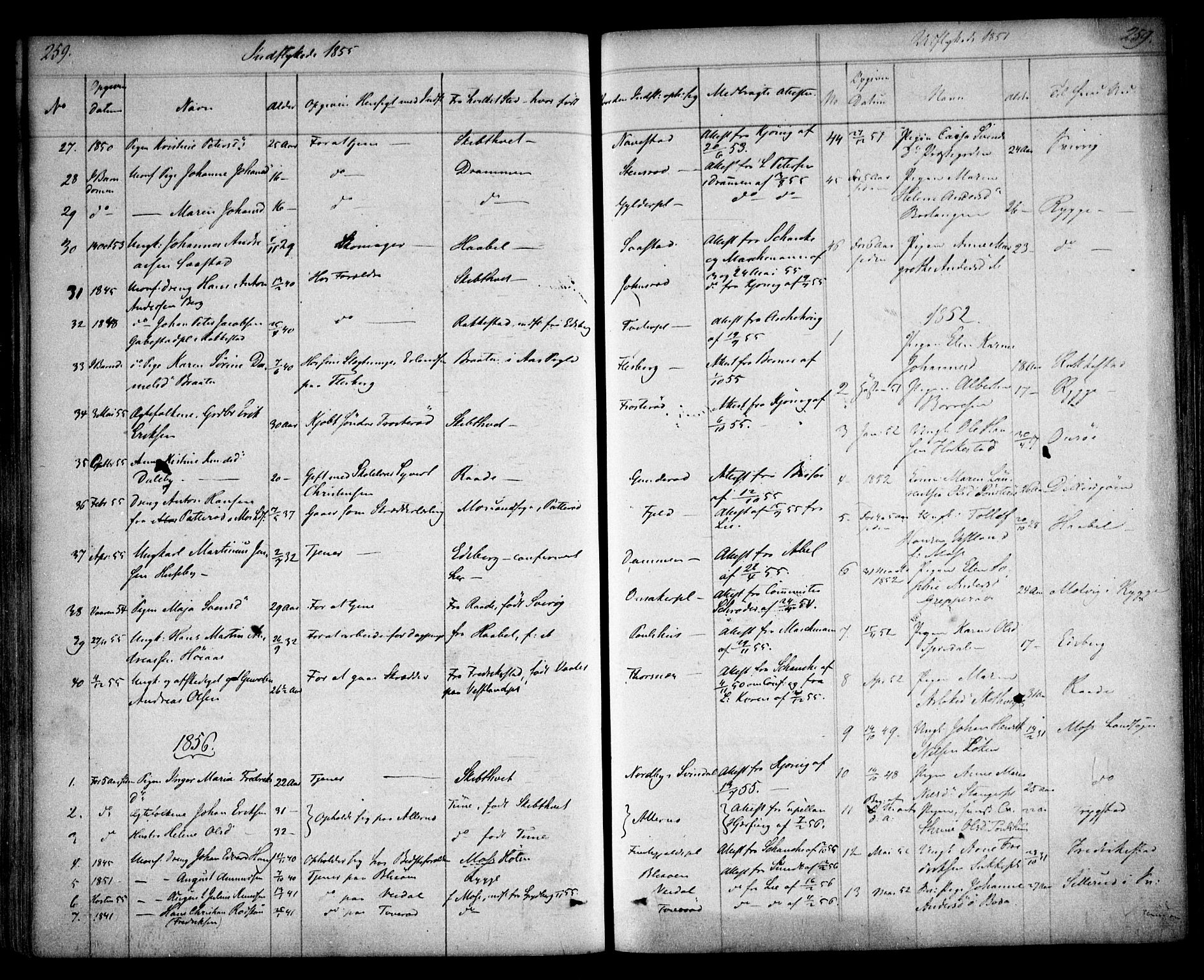 Våler prestekontor Kirkebøker, AV/SAO-A-11083/F/Fa/L0006: Parish register (official) no. I 6, 1840-1861, p. 259