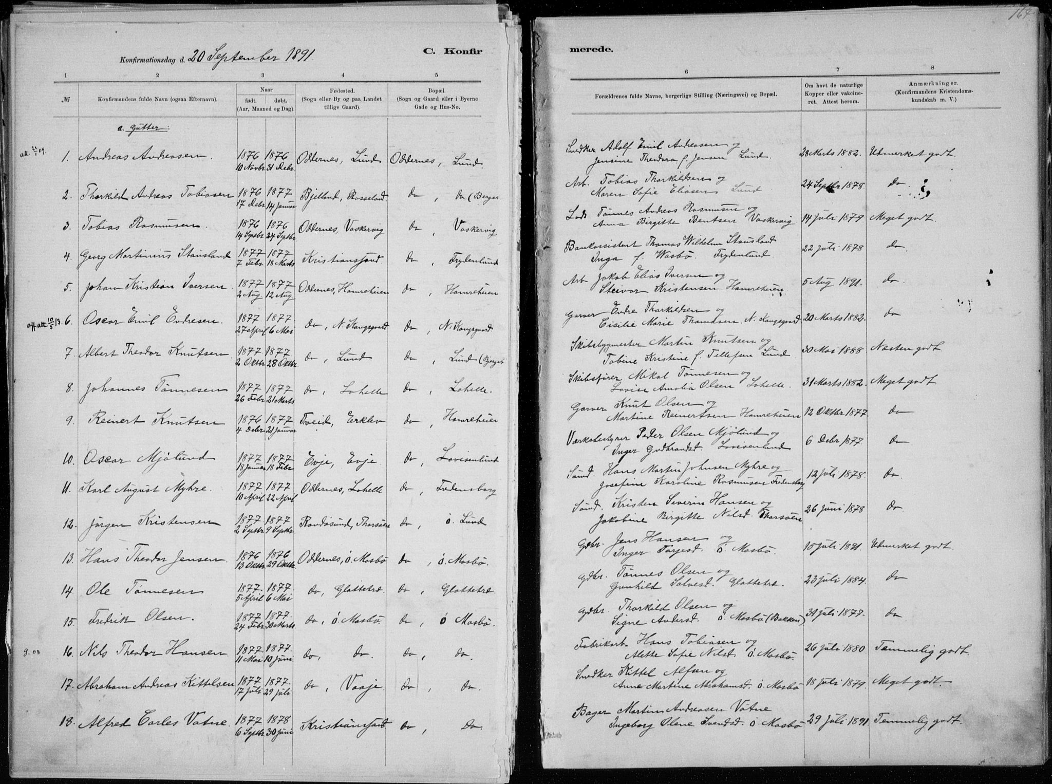 Oddernes sokneprestkontor, AV/SAK-1111-0033/F/Fa/Faa/L0009: Parish register (official) no. A 9, 1884-1896, p. 164