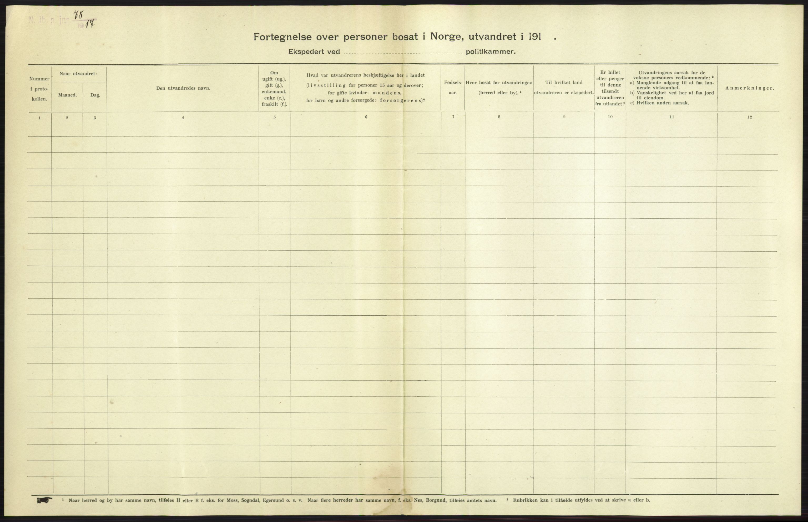 Nord-Jarlsberg politikammer, AV/SAKO-A-739/I/Ia/Iab/L0001: Emigrantprotokoll, 1912-1918, p. 21