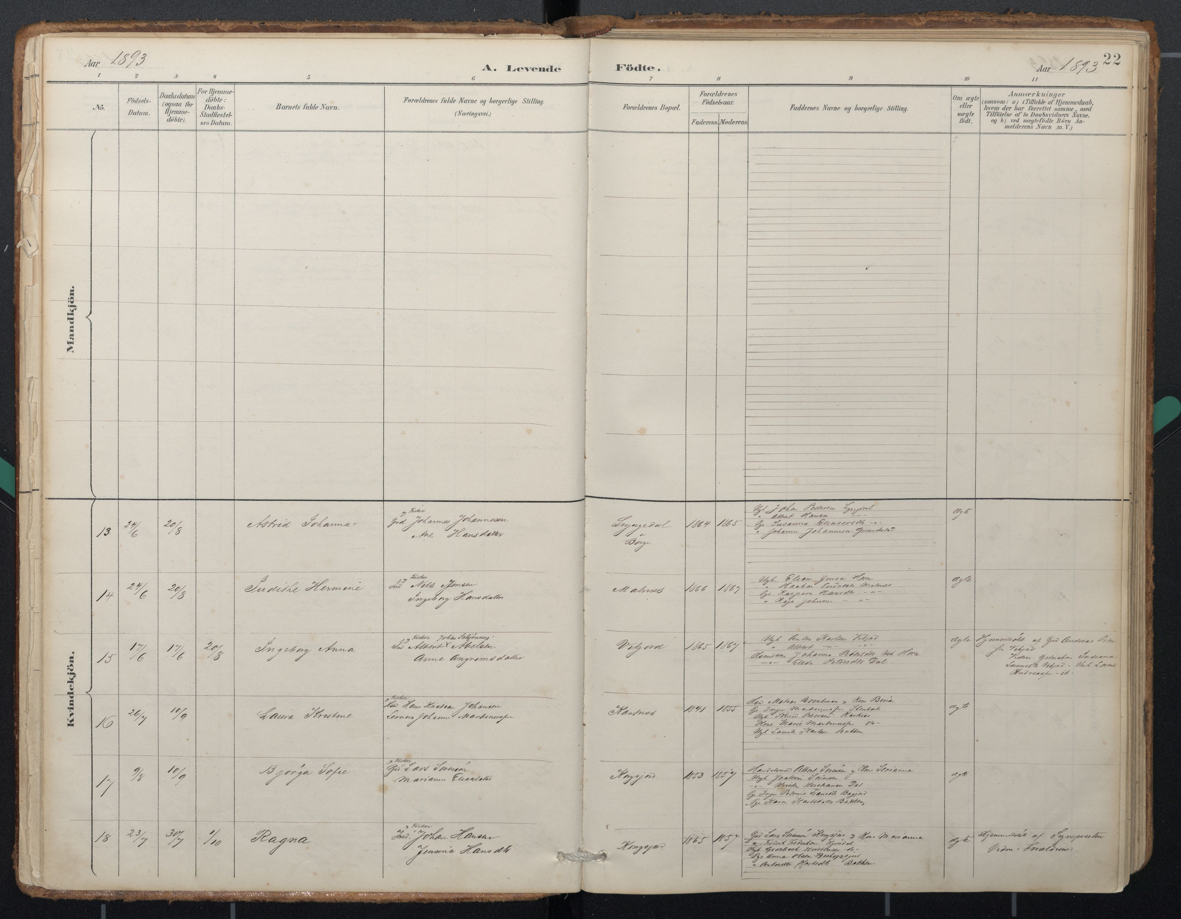 Ministerialprotokoller, klokkerbøker og fødselsregistre - Nordland, AV/SAT-A-1459/884/L1193: Parish register (official) no. 884A01, 1888-1905, p. 22