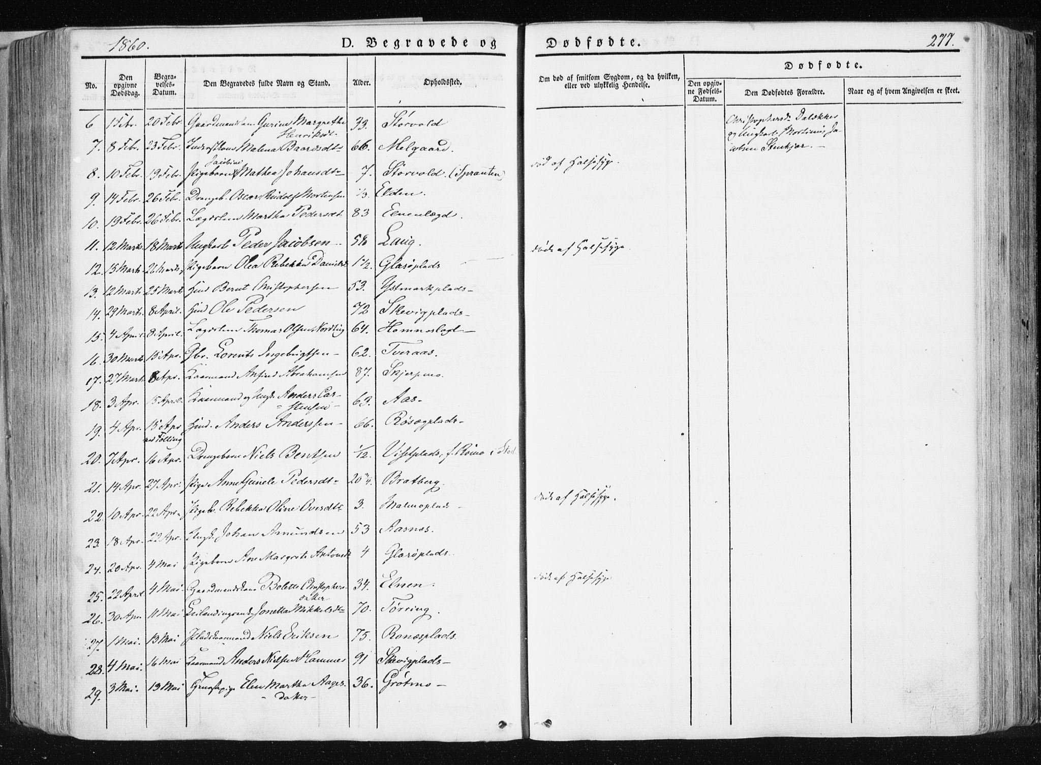 Ministerialprotokoller, klokkerbøker og fødselsregistre - Nord-Trøndelag, SAT/A-1458/741/L0393: Parish register (official) no. 741A07, 1849-1863, p. 277