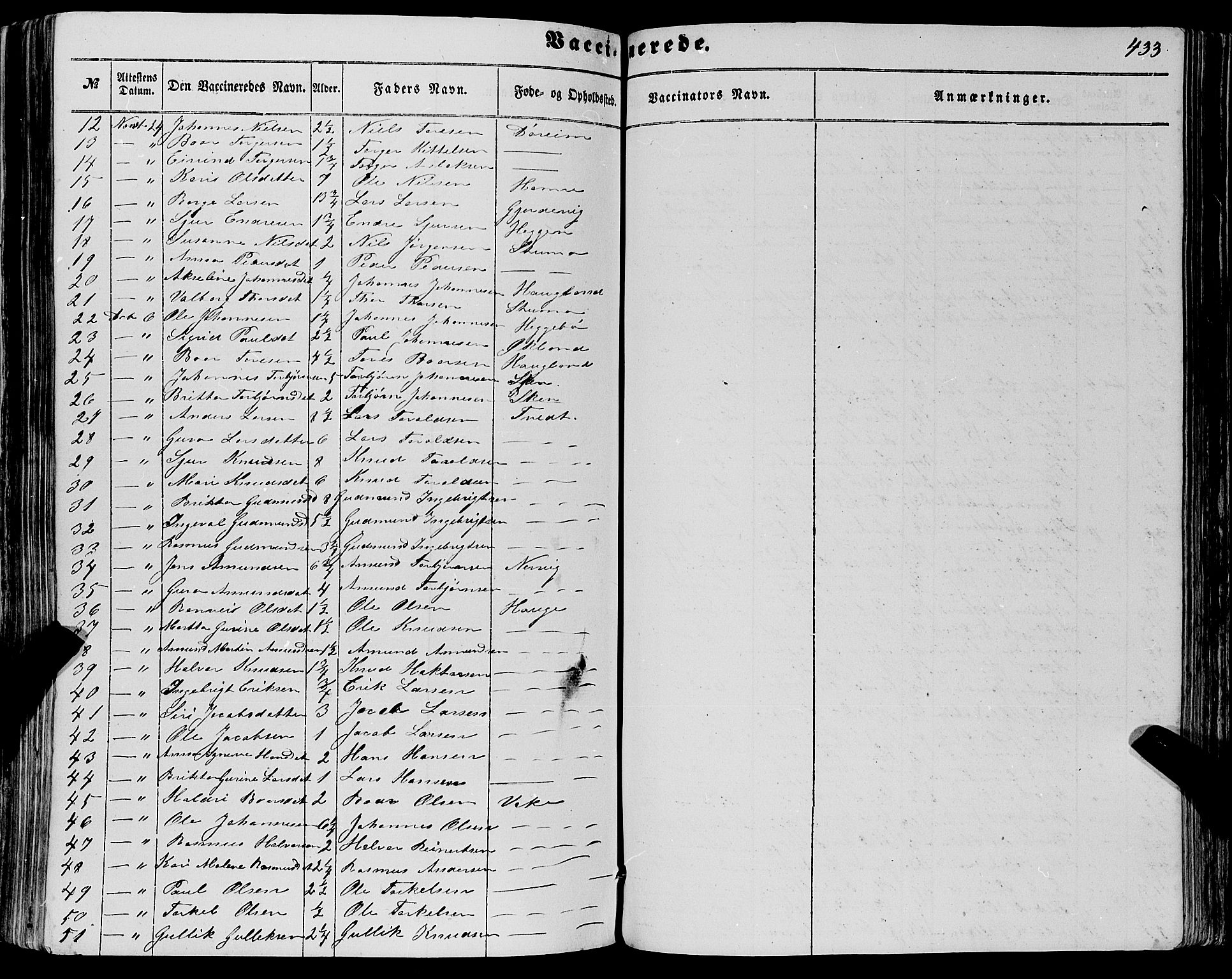 Fjelberg sokneprestembete, SAB/A-75201/H/Haa: Parish register (official) no. A 7, 1851-1867, p. 433
