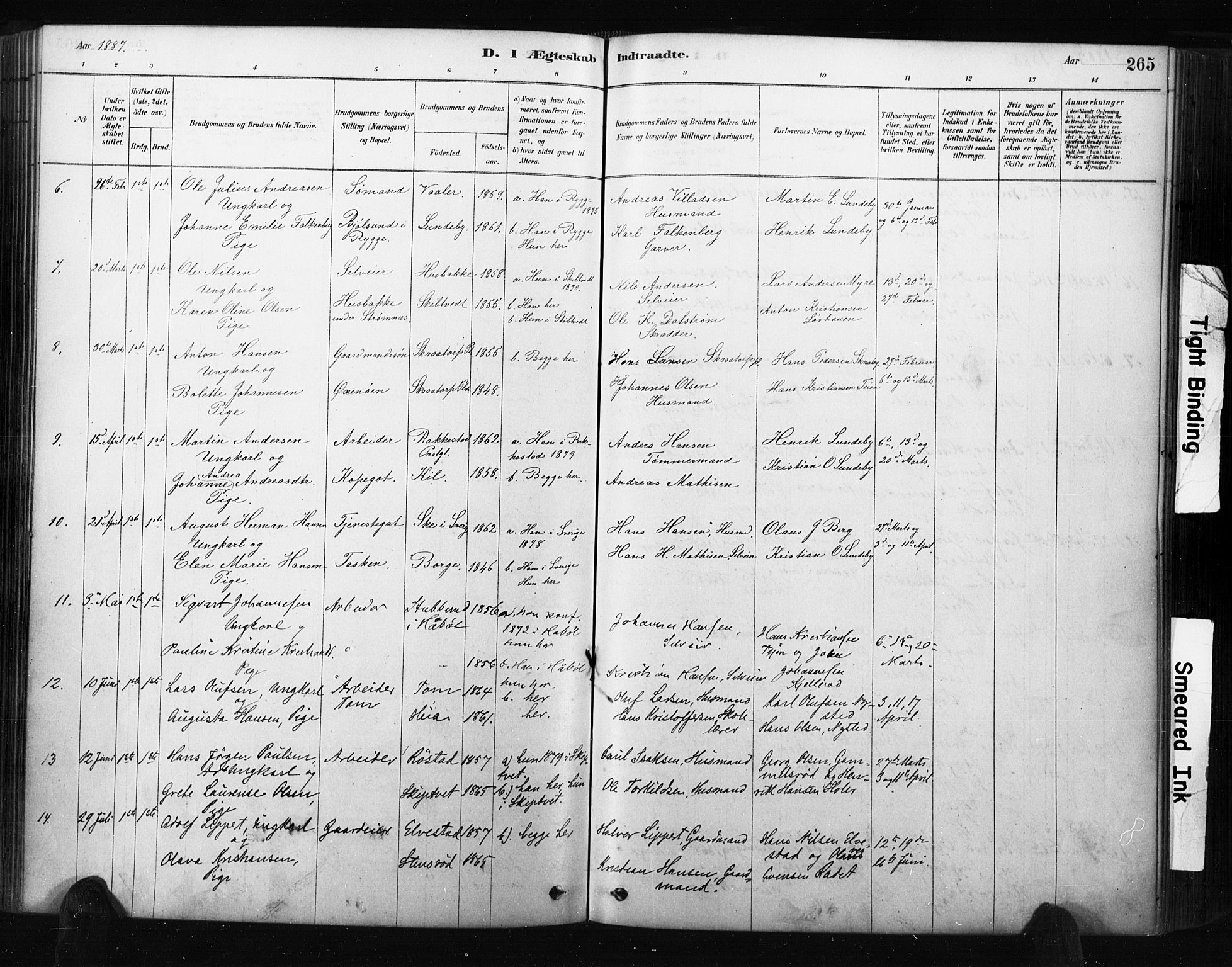 Råde prestekontor kirkebøker, AV/SAO-A-2009/F/Fa/L0007: Parish register (official) no. 7, 1878-1902, p. 265