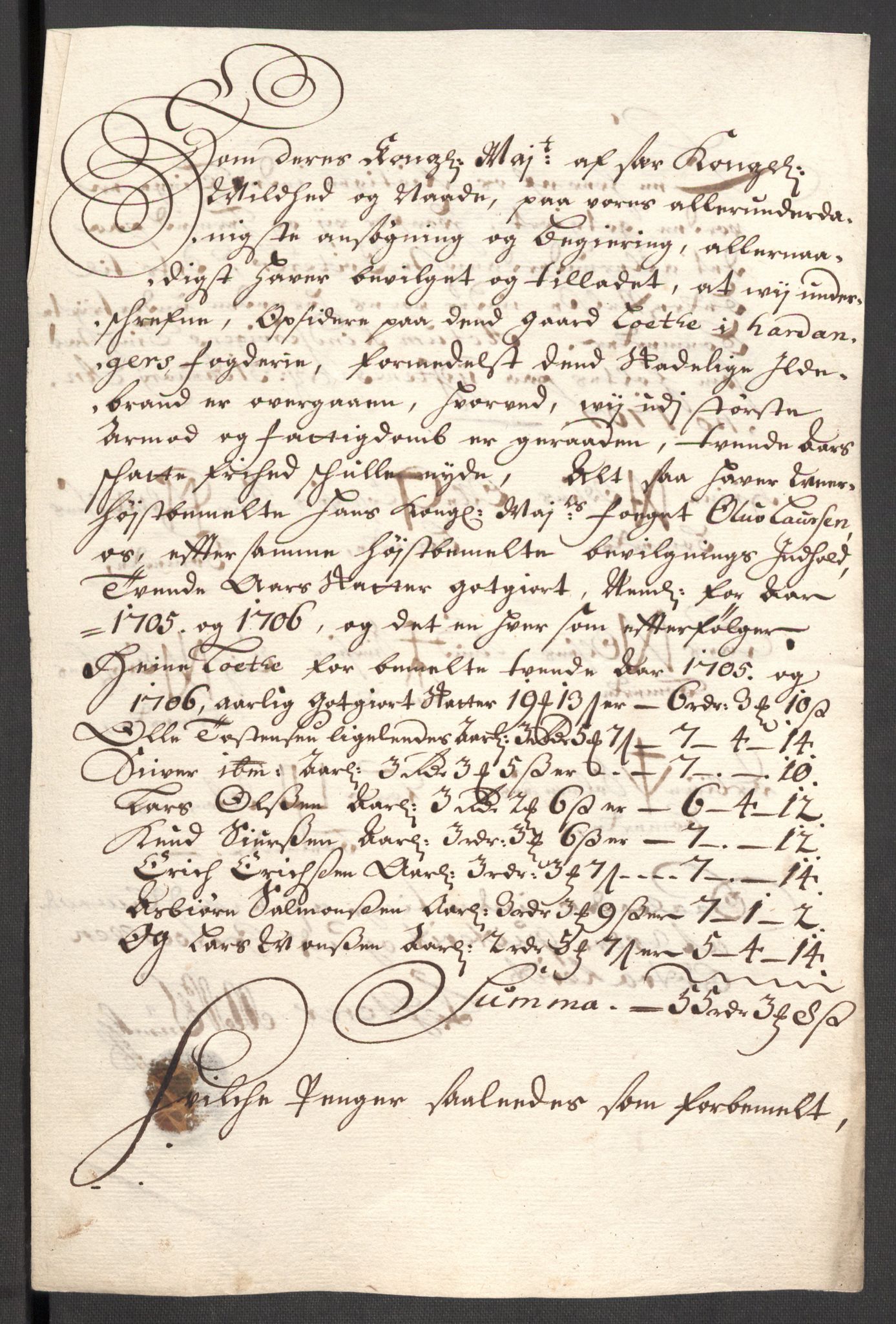 Rentekammeret inntil 1814, Reviderte regnskaper, Fogderegnskap, AV/RA-EA-4092/R48/L2984: Fogderegnskap Sunnhordland og Hardanger, 1706-1707, p. 275