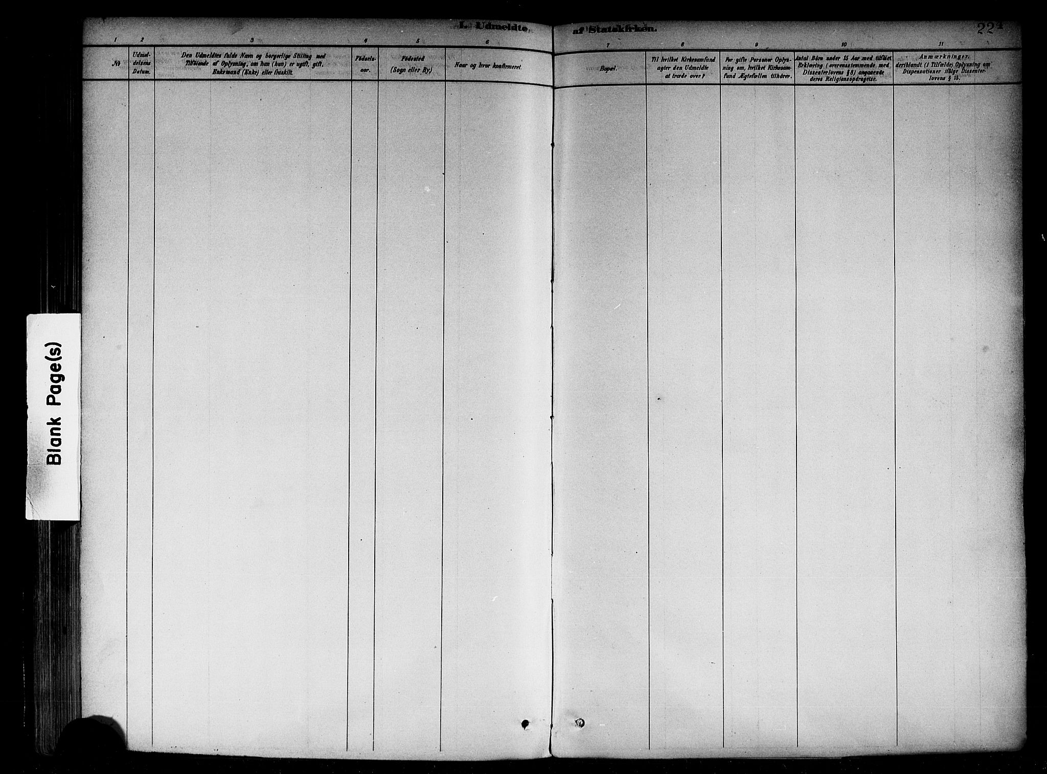 Vik sokneprestembete, SAB/A-81501: Parish register (official) no. B 1, 1878-1890, p. 224