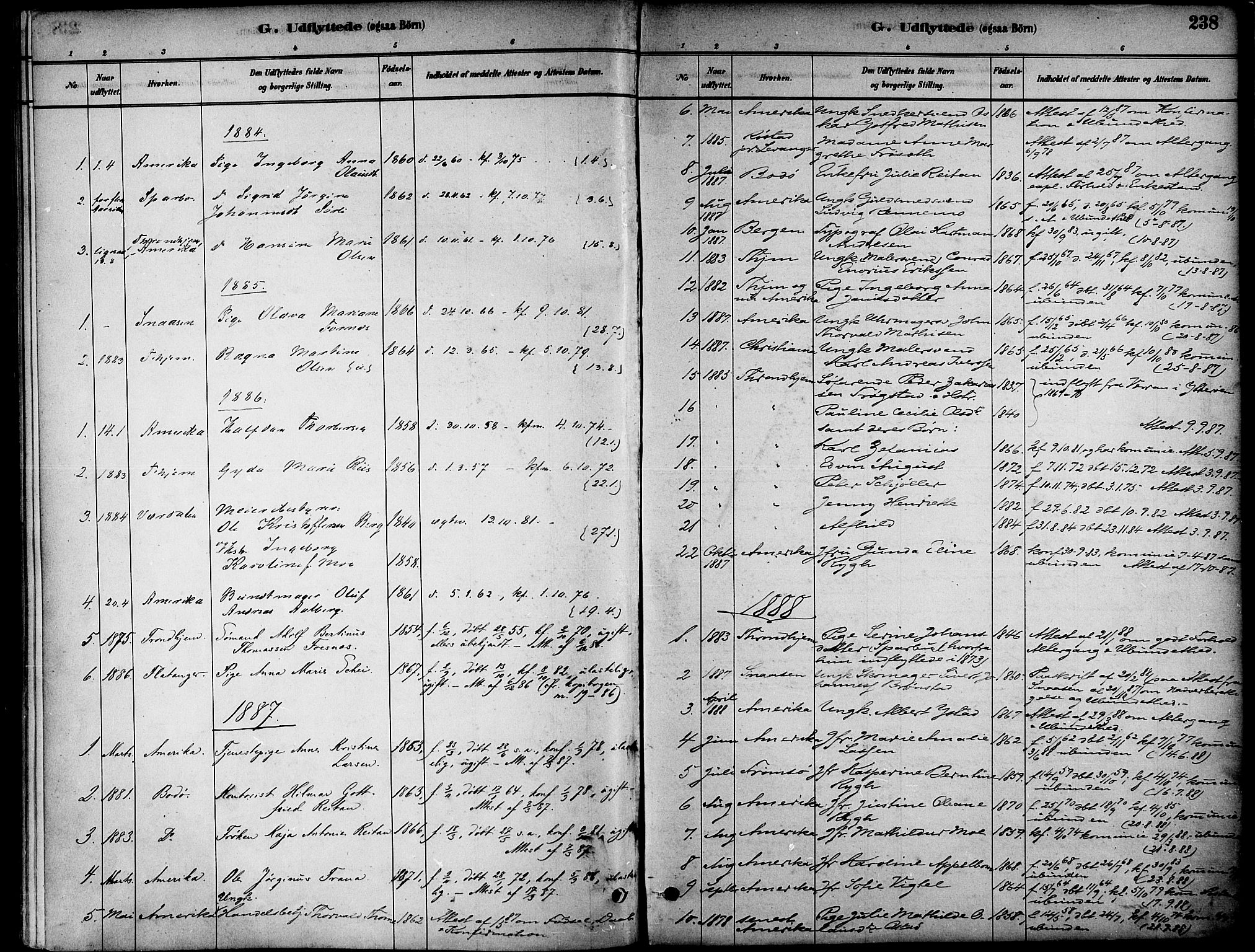 Ministerialprotokoller, klokkerbøker og fødselsregistre - Nord-Trøndelag, SAT/A-1458/739/L0371: Parish register (official) no. 739A03, 1881-1895, p. 238