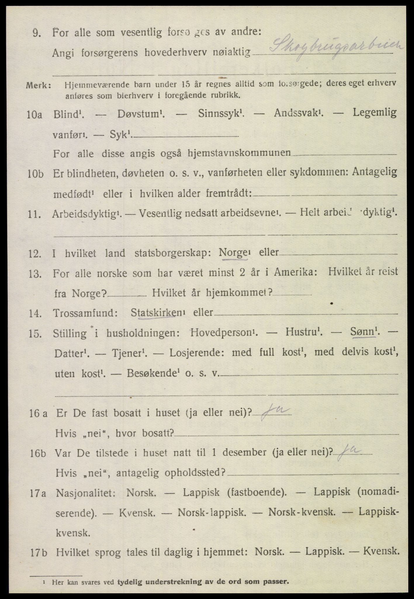 SAT, 1920 census for Grong, 1920, p. 3292