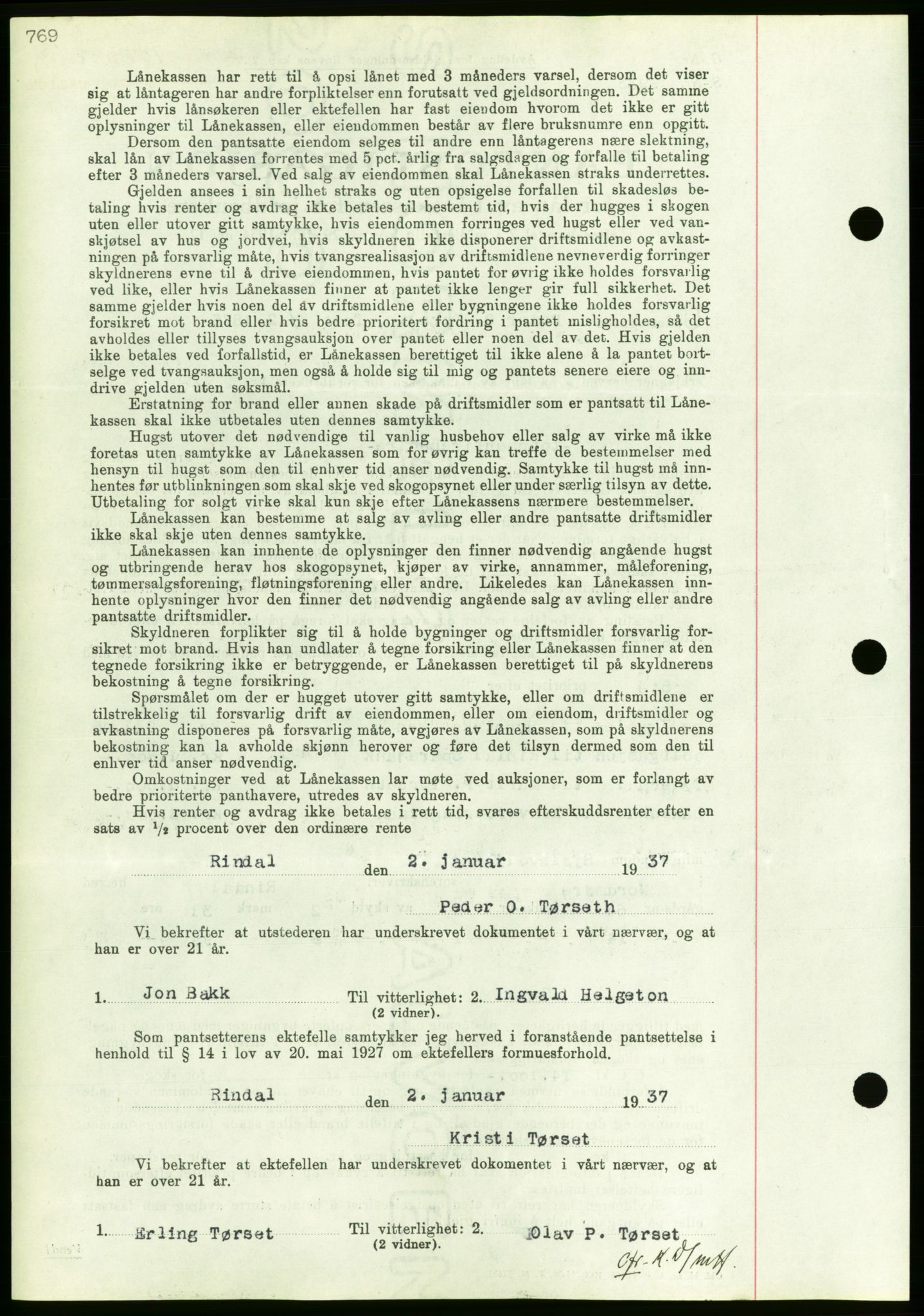 Nordmøre sorenskriveri, AV/SAT-A-4132/1/2/2Ca/L0090: Mortgage book no. B80, 1936-1937, Diary no: : 107/1937