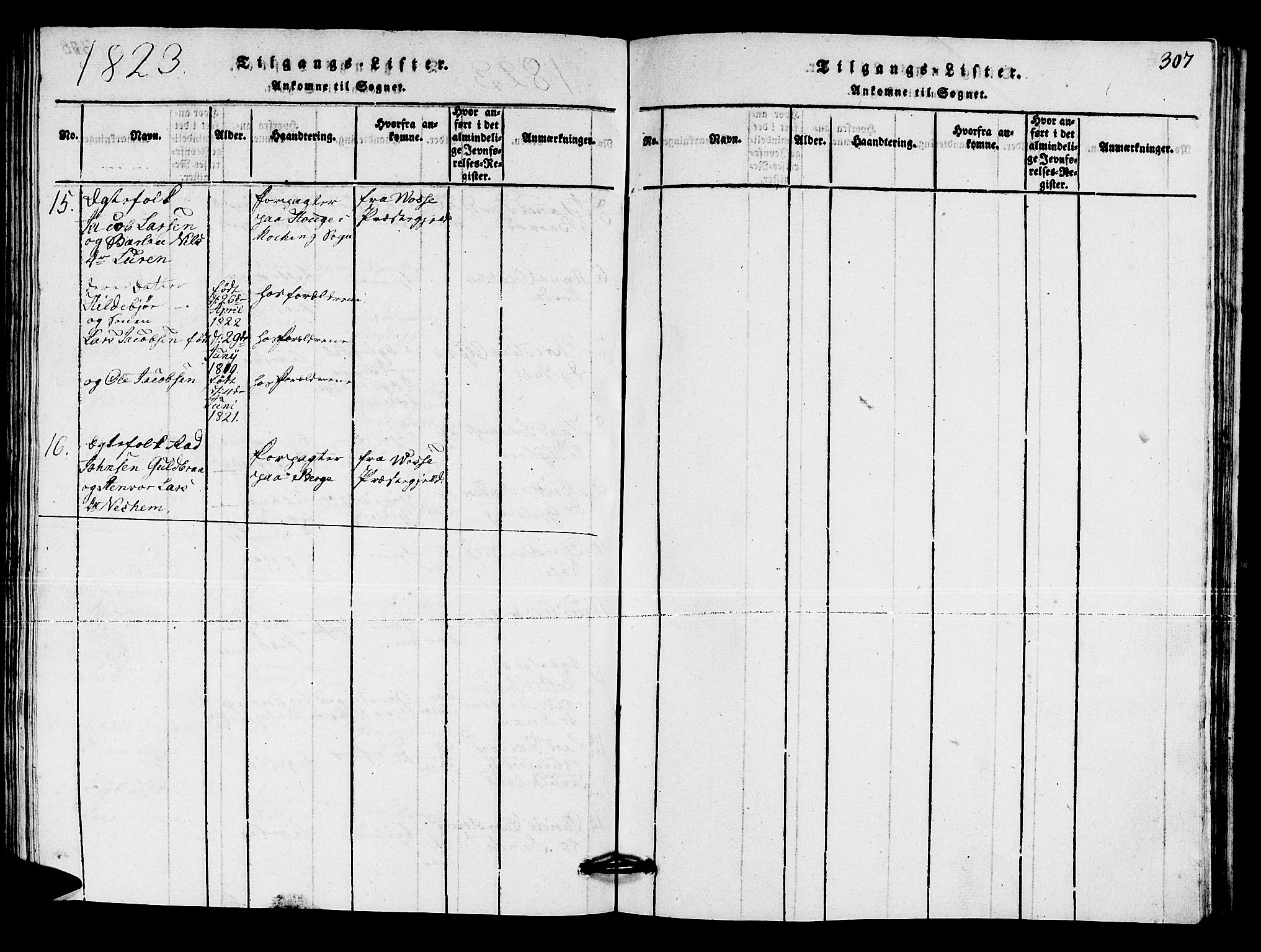 Lindås Sokneprestembete, SAB/A-76701/H/Hab: Parish register (copy) no. A 1, 1816-1823, p. 307