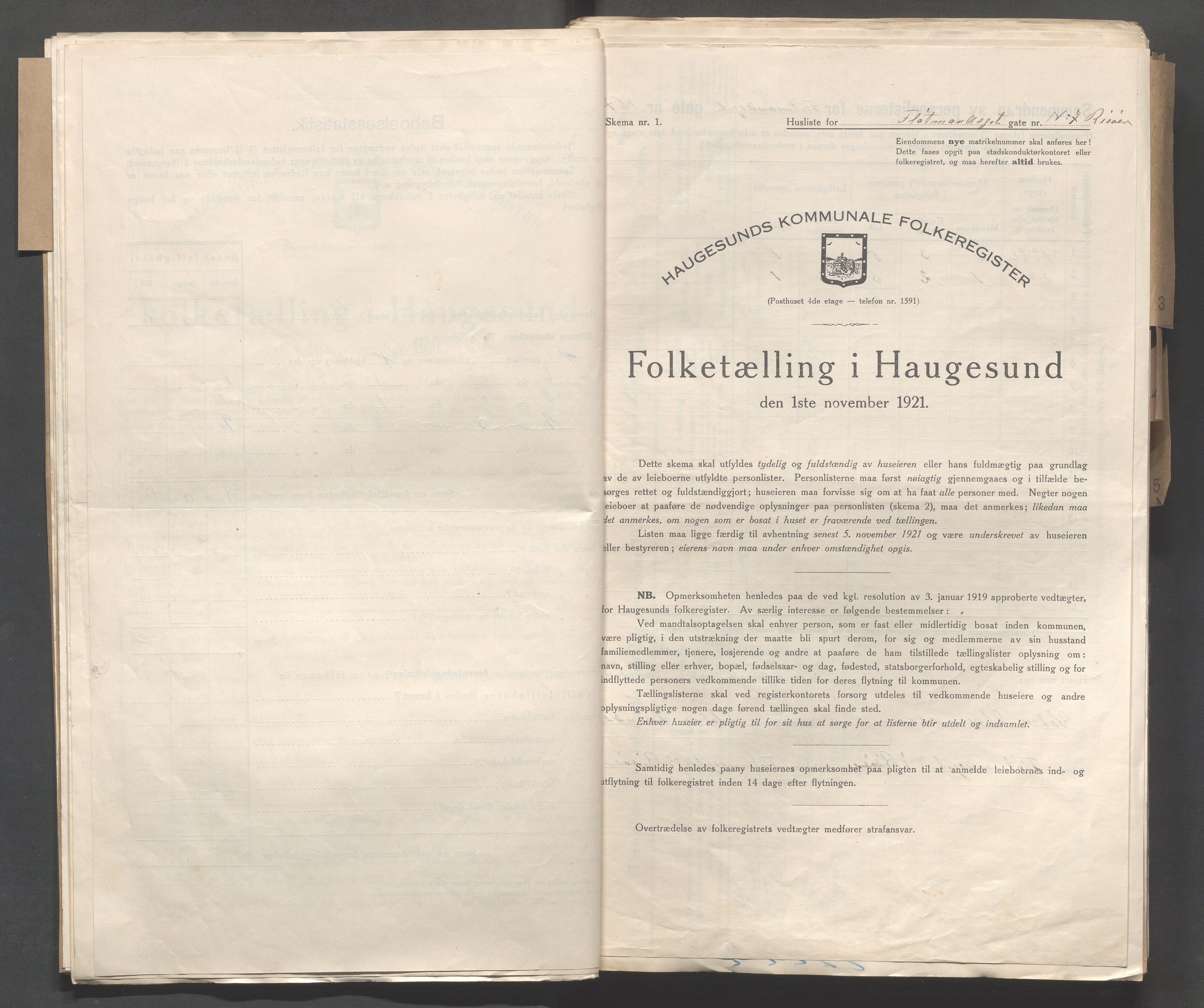 IKAR, Local census 1.11.1921 for Haugesund, 1921, p. 6662