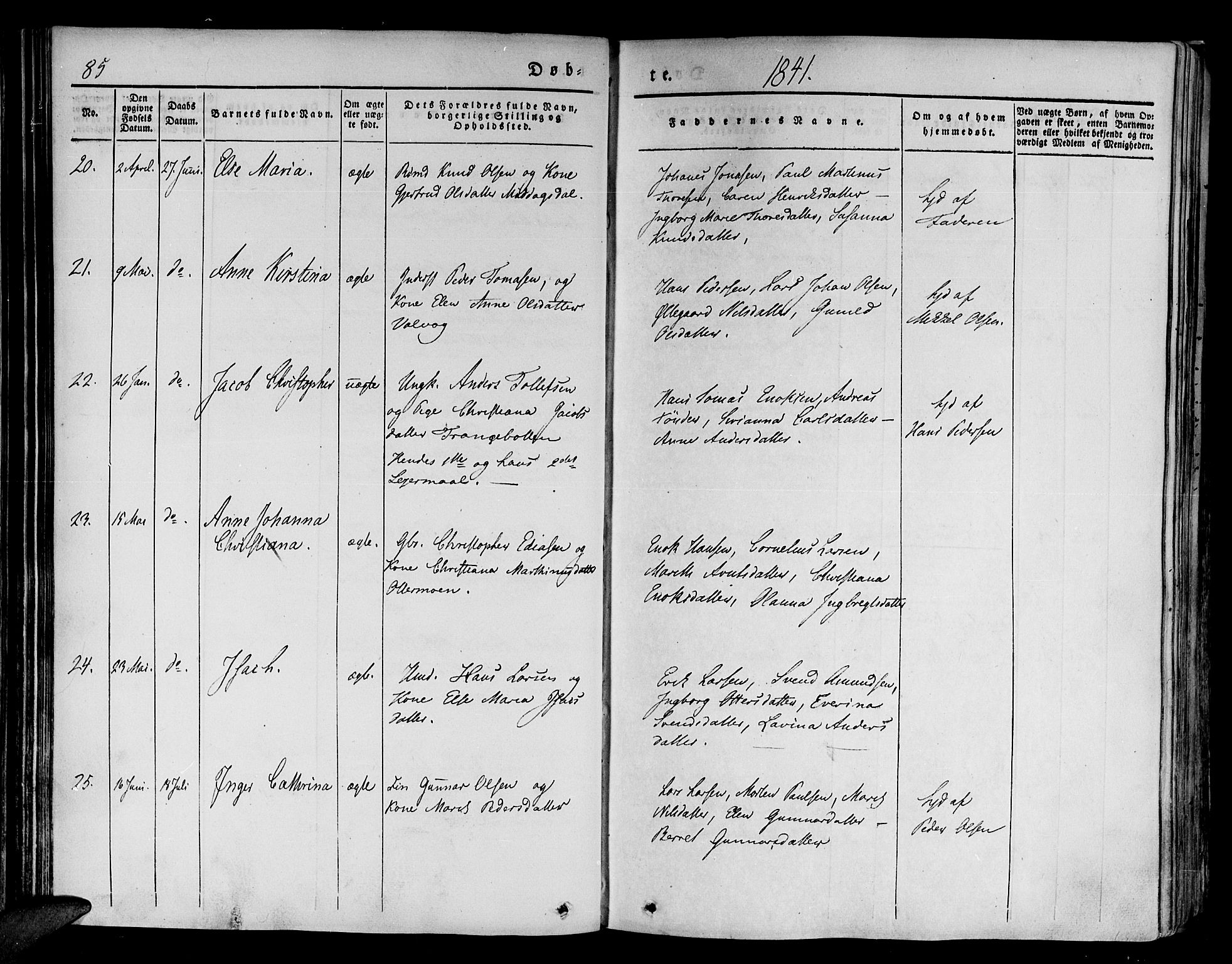 Tranøy sokneprestkontor, AV/SATØ-S-1313/I/Ia/Iaa/L0005kirke: Parish register (official) no. 5, 1829-1844, p. 85