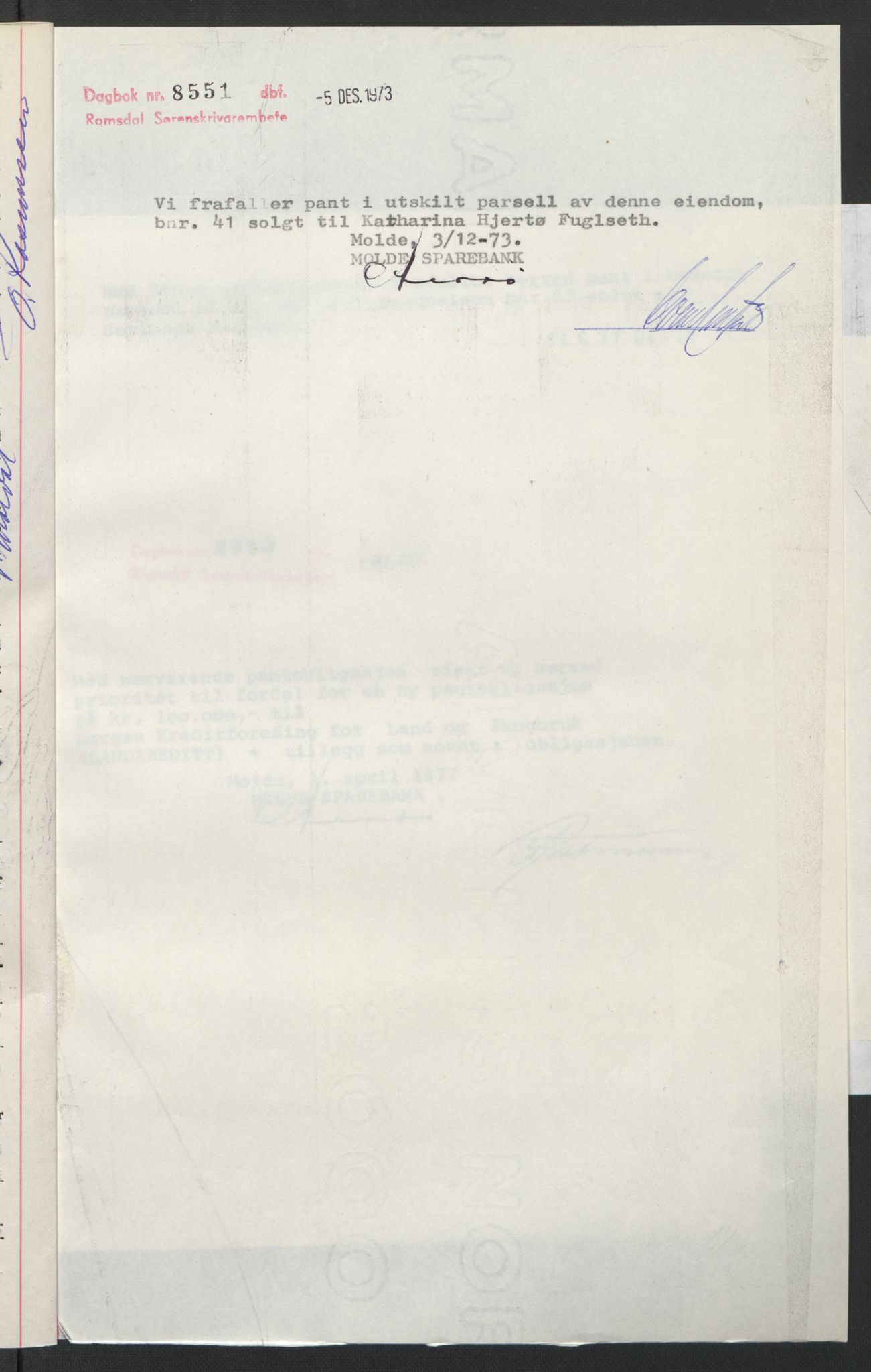 Romsdal sorenskriveri, AV/SAT-A-4149/1/2/2C: Mortgage book no. B5, 1949-1950, Diary no: : 8551/1973