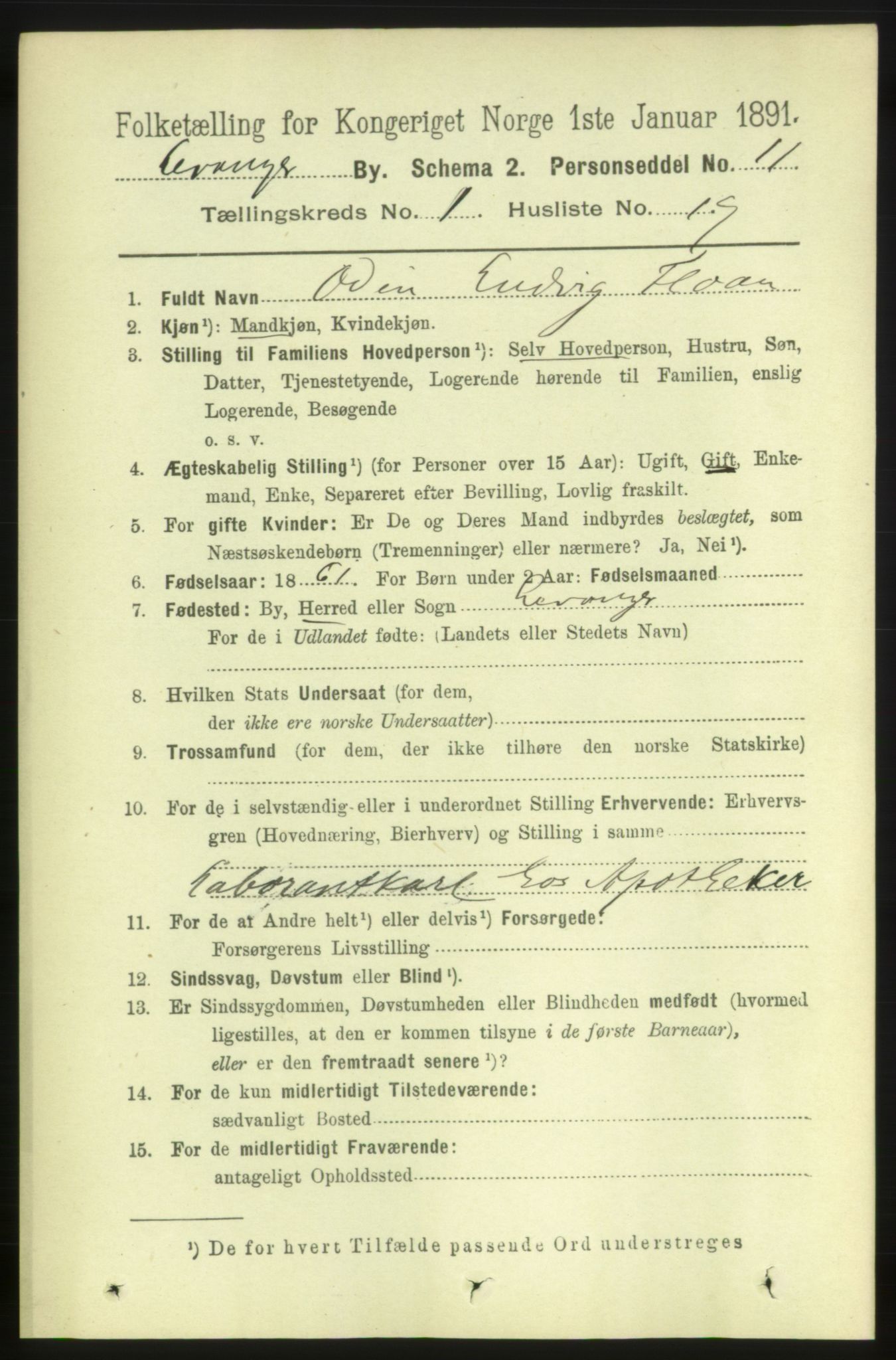 RA, 1891 census for 1701 Levanger, 1891, p. 277