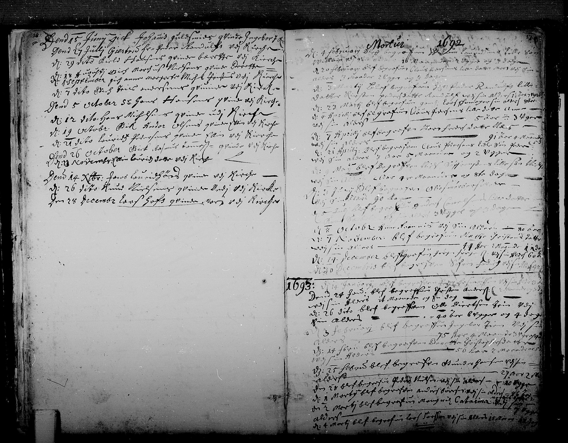 Tønsberg kirkebøker, AV/SAKO-A-330/F/Fa/L0001: Parish register (official) no. I 1, 1688-1760, p. 26-27