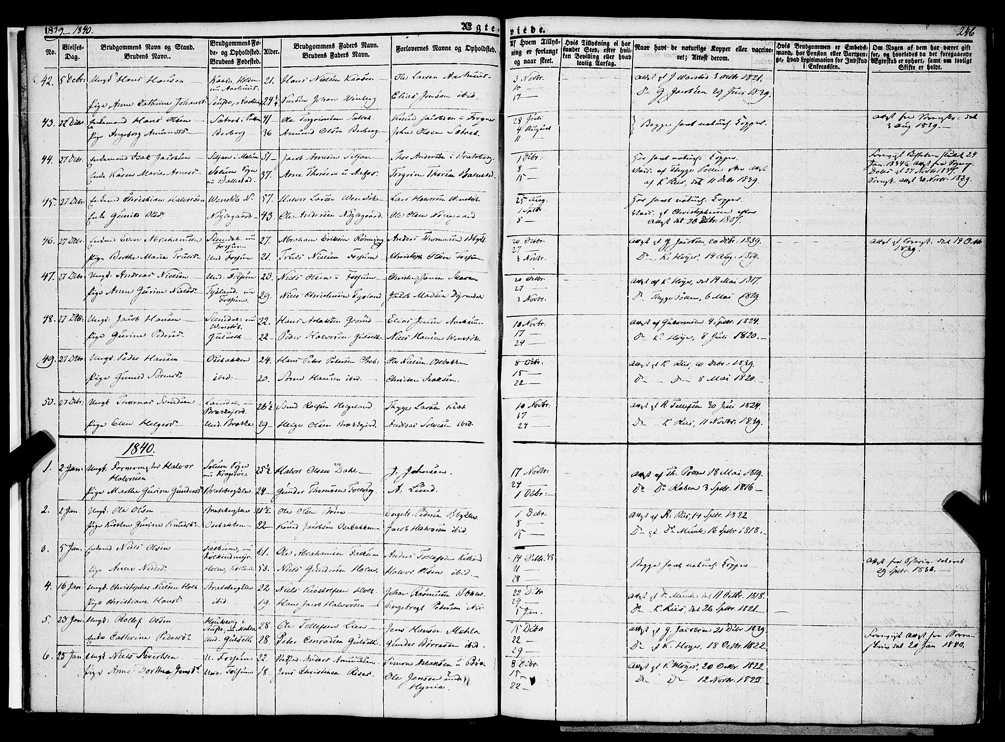 Gjerpen kirkebøker, SAKO/A-265/F/Fa/L0007b: Parish register (official) no. I 7B, 1834-1857, p. 246