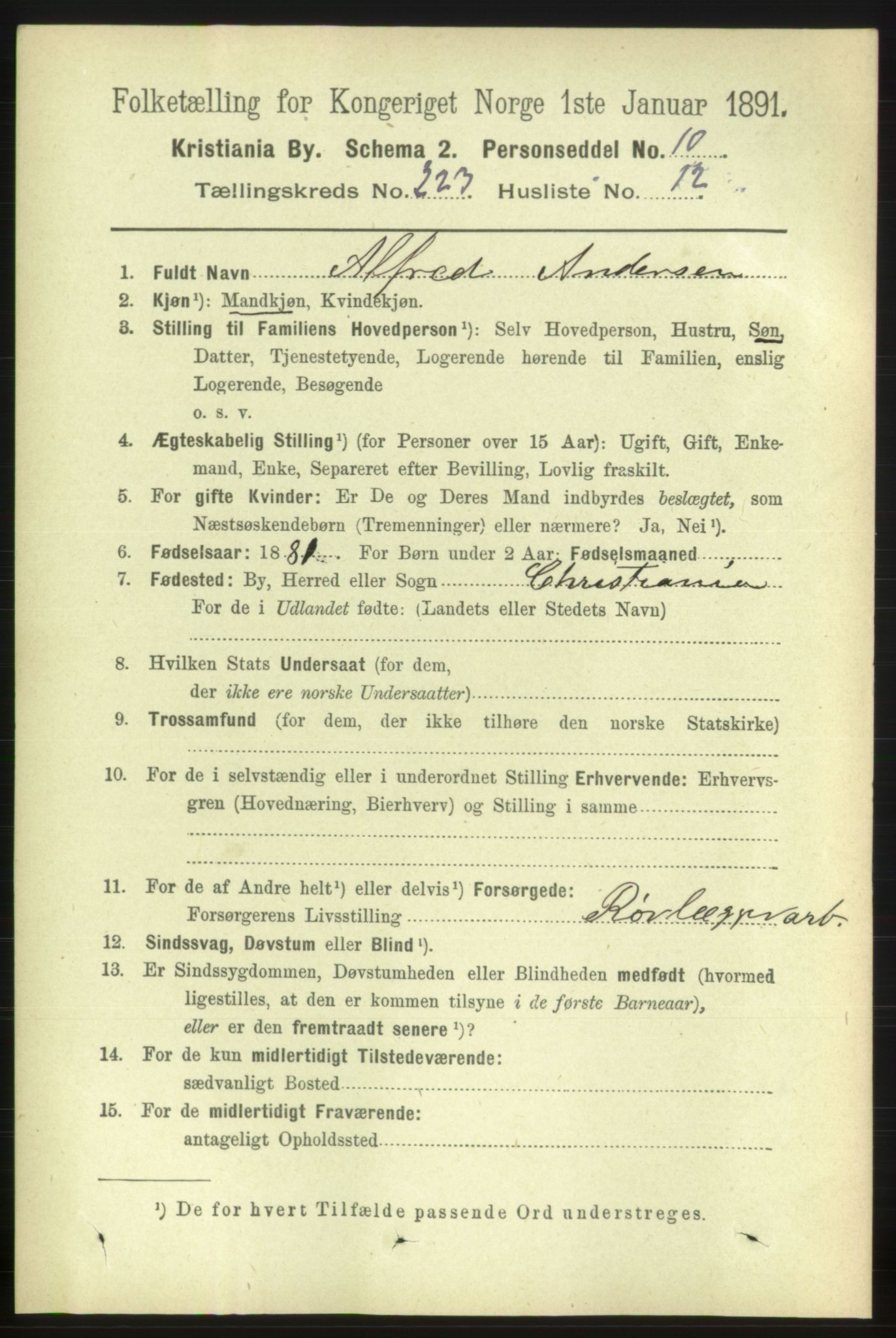 RA, 1891 census for 0301 Kristiania, 1891, p. 134477