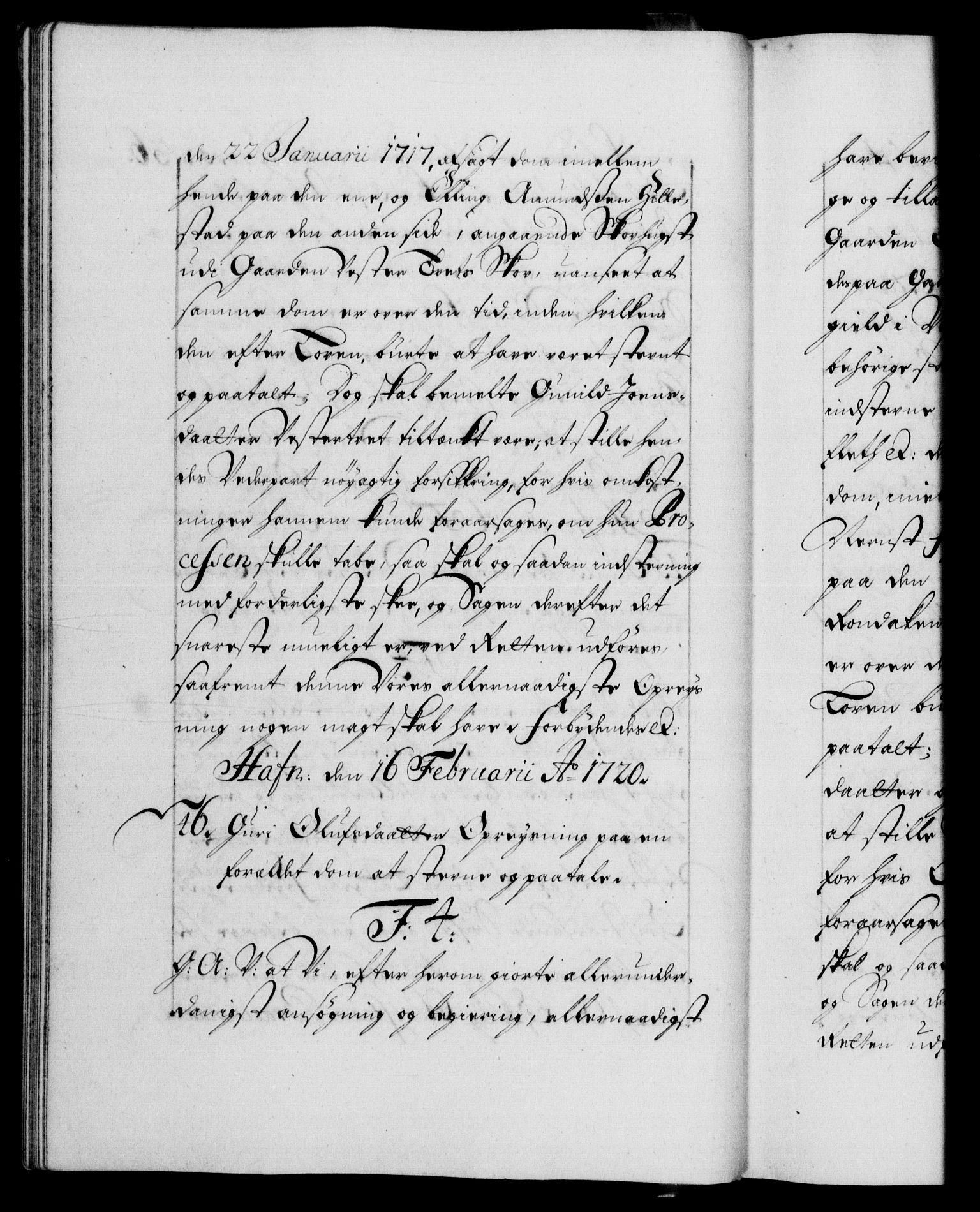 Danske Kanselli 1572-1799, RA/EA-3023/F/Fc/Fca/Fcaa/L0023: Norske registre, 1720-1722, p. 36b