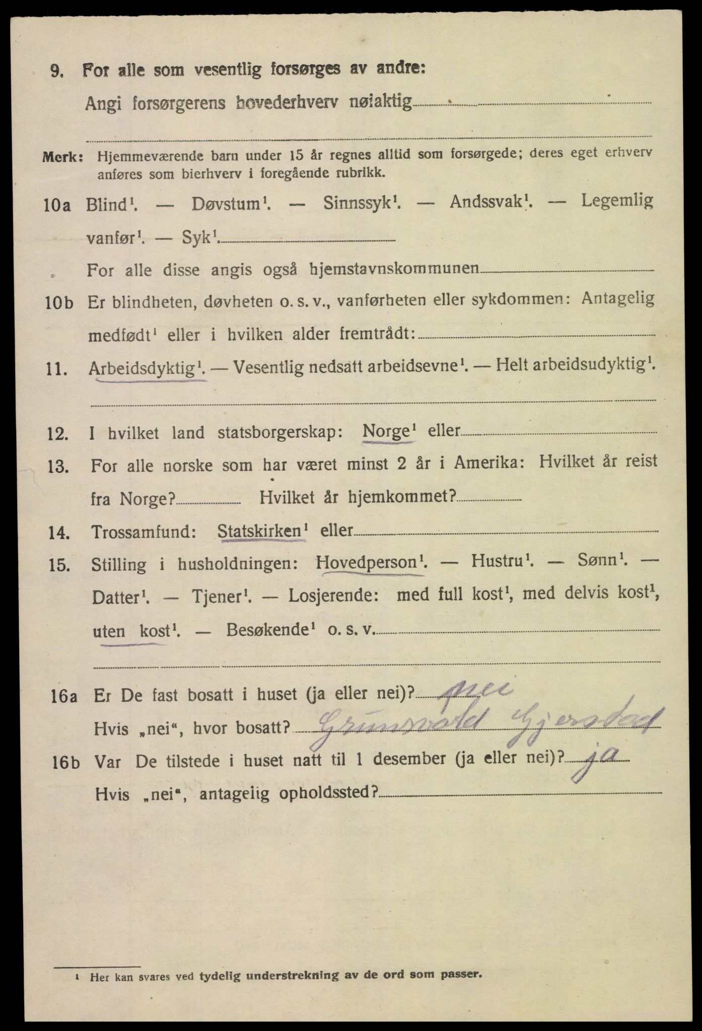 SAK, 1920 census for Søndeled, 1920, p. 6664