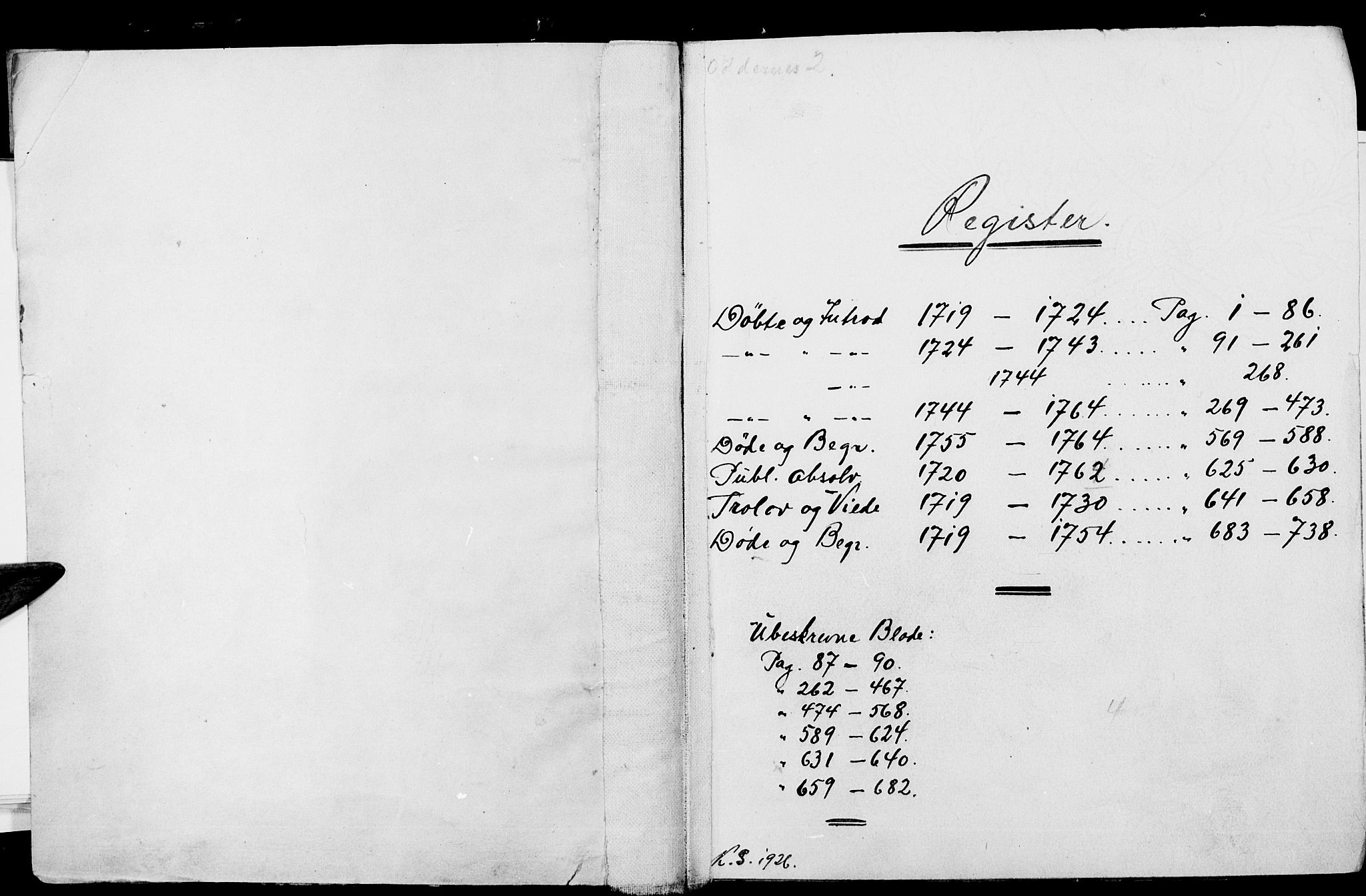 Oddernes sokneprestkontor, SAK/1111-0033/F/Fa/Faa/L0002: Parish register (official) no. A 2, 1719-1764