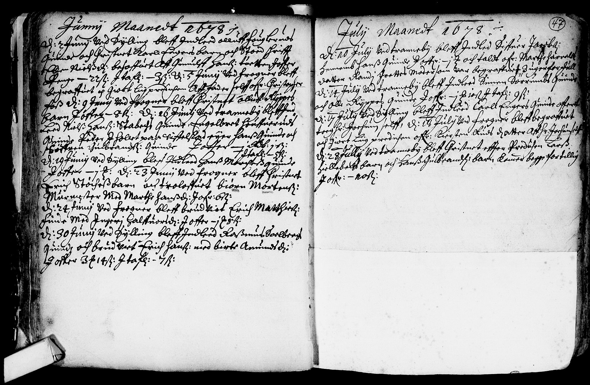 Lier kirkebøker, SAKO/A-230/F/Fa/L0001: Parish register (official) no. I 1, 1672-1701, p. 47