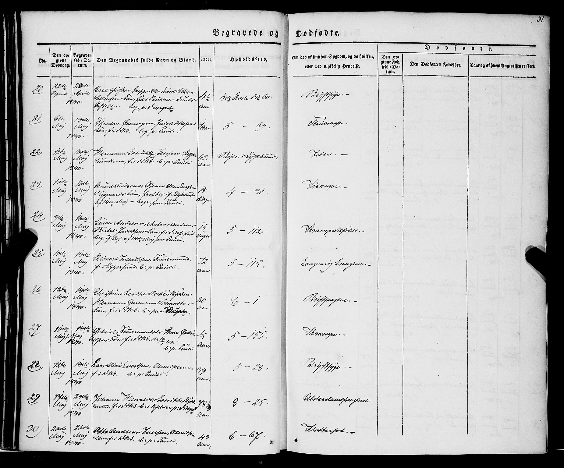 Nykirken Sokneprestembete, AV/SAB-A-77101/H/Haa/L0041: Parish register (official) no. E 1, 1833-1850, p. 31