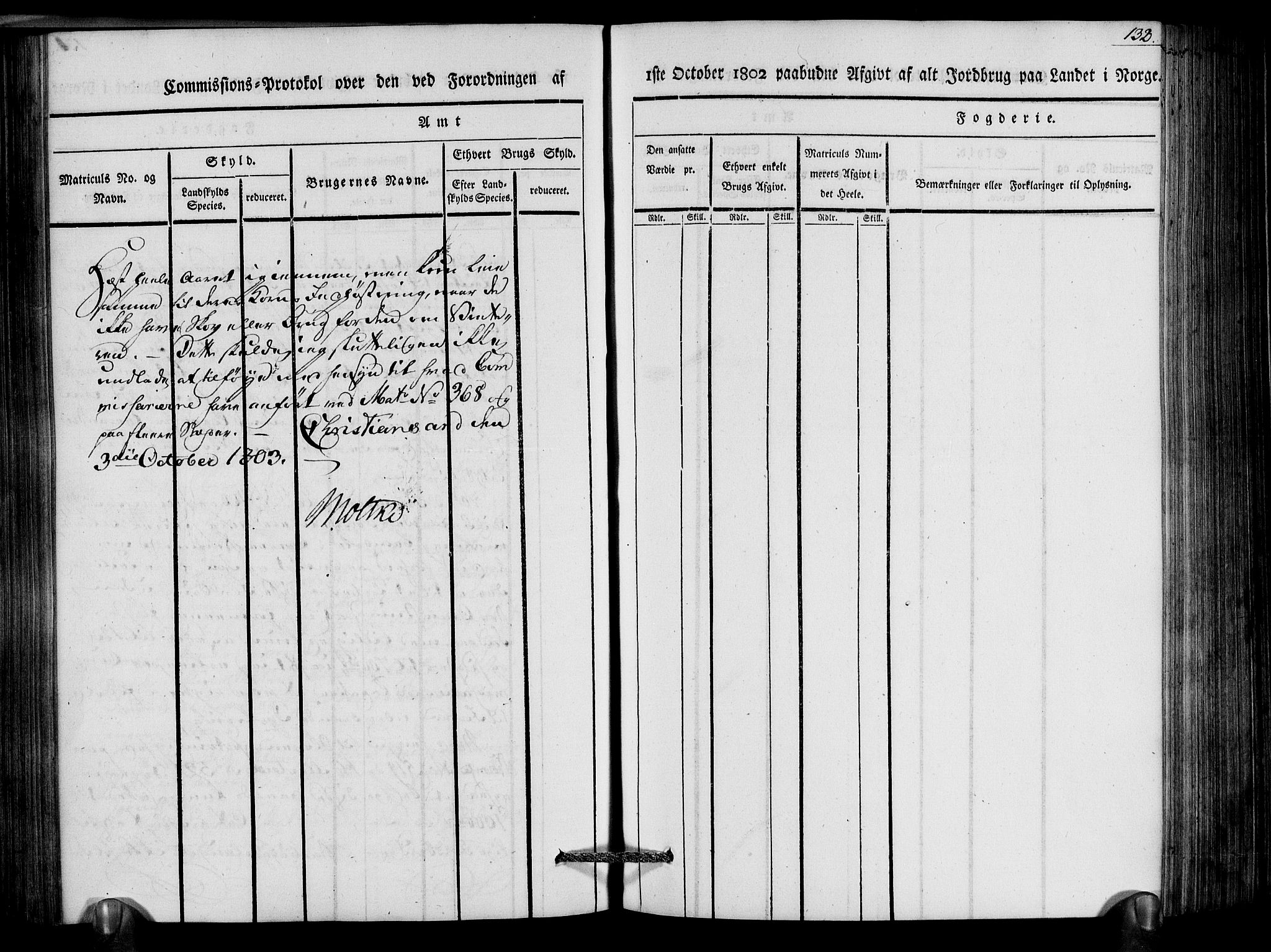 Rentekammeret inntil 1814, Realistisk ordnet avdeling, AV/RA-EA-4070/N/Ne/Nea/L0083: Råbyggelag fogderi. Kommisjonsprotokoll for Østre Råbyggelagets sorenskriveri, 1803, p. 134