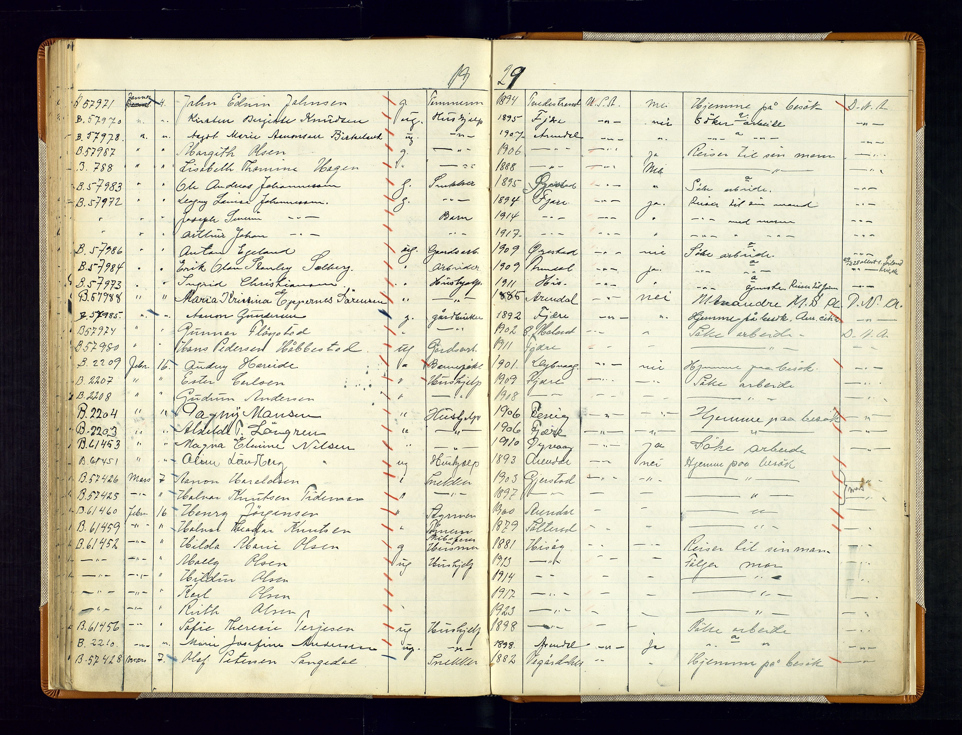 Arendal politikammer - 1, AV/SAK-1243-0001/K/Kb/L0110: Emigrantprotokoll, 1916-1930, p. 130
