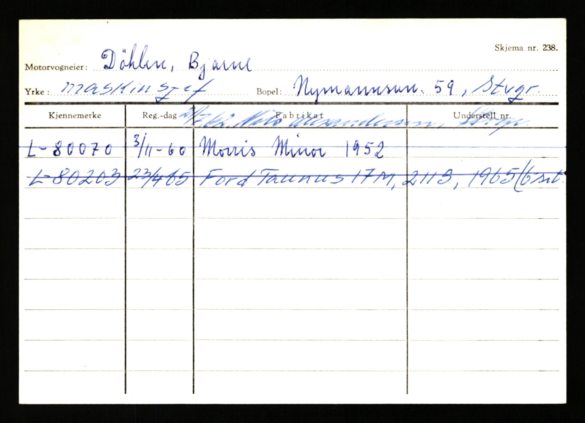 Stavanger trafikkstasjon, AV/SAST-A-101942/0/H/L0006: Dalva - Egersund, 1930-1971, p. 1321