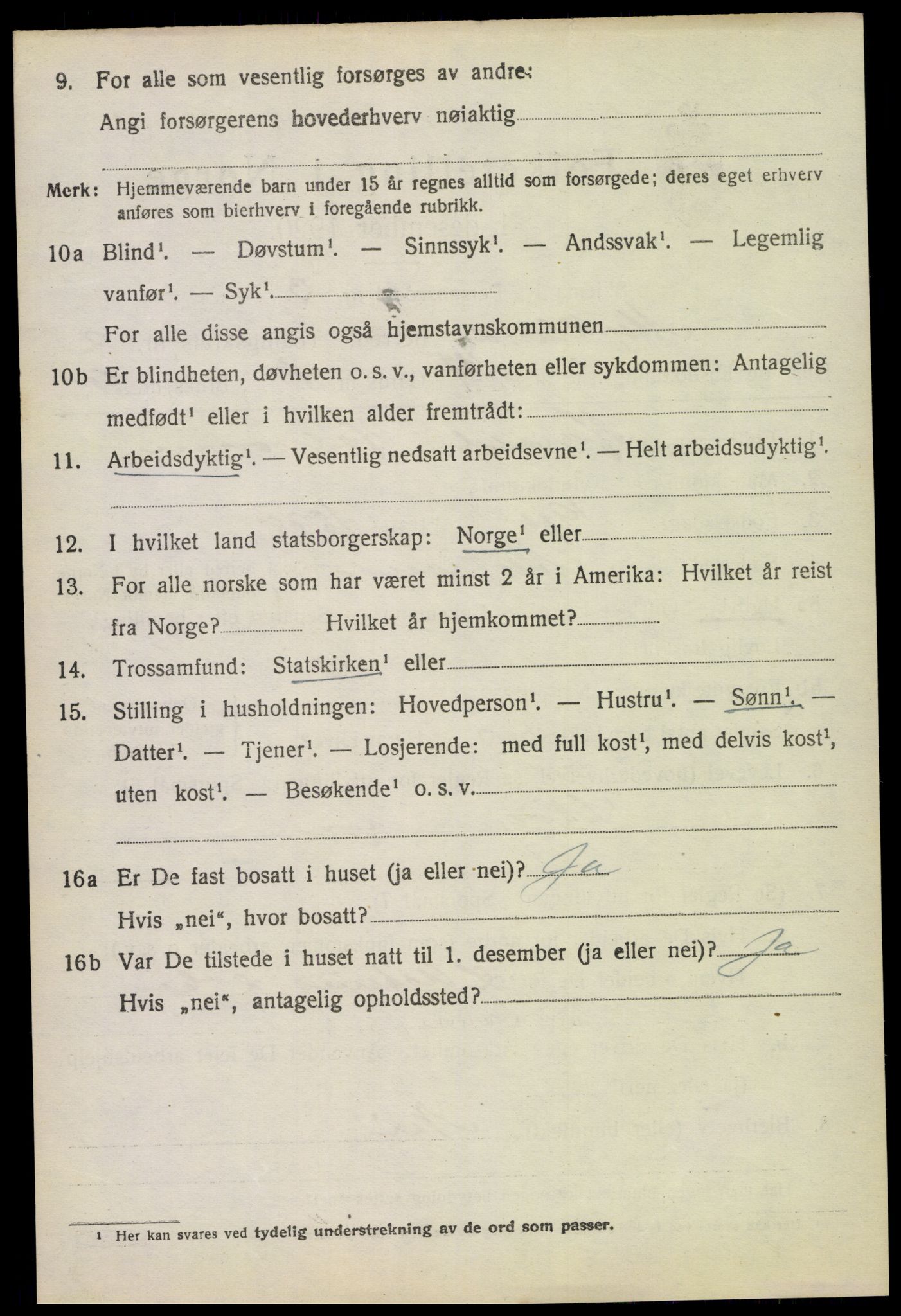 SAK, 1920 census for Mykland, 1920, p. 875