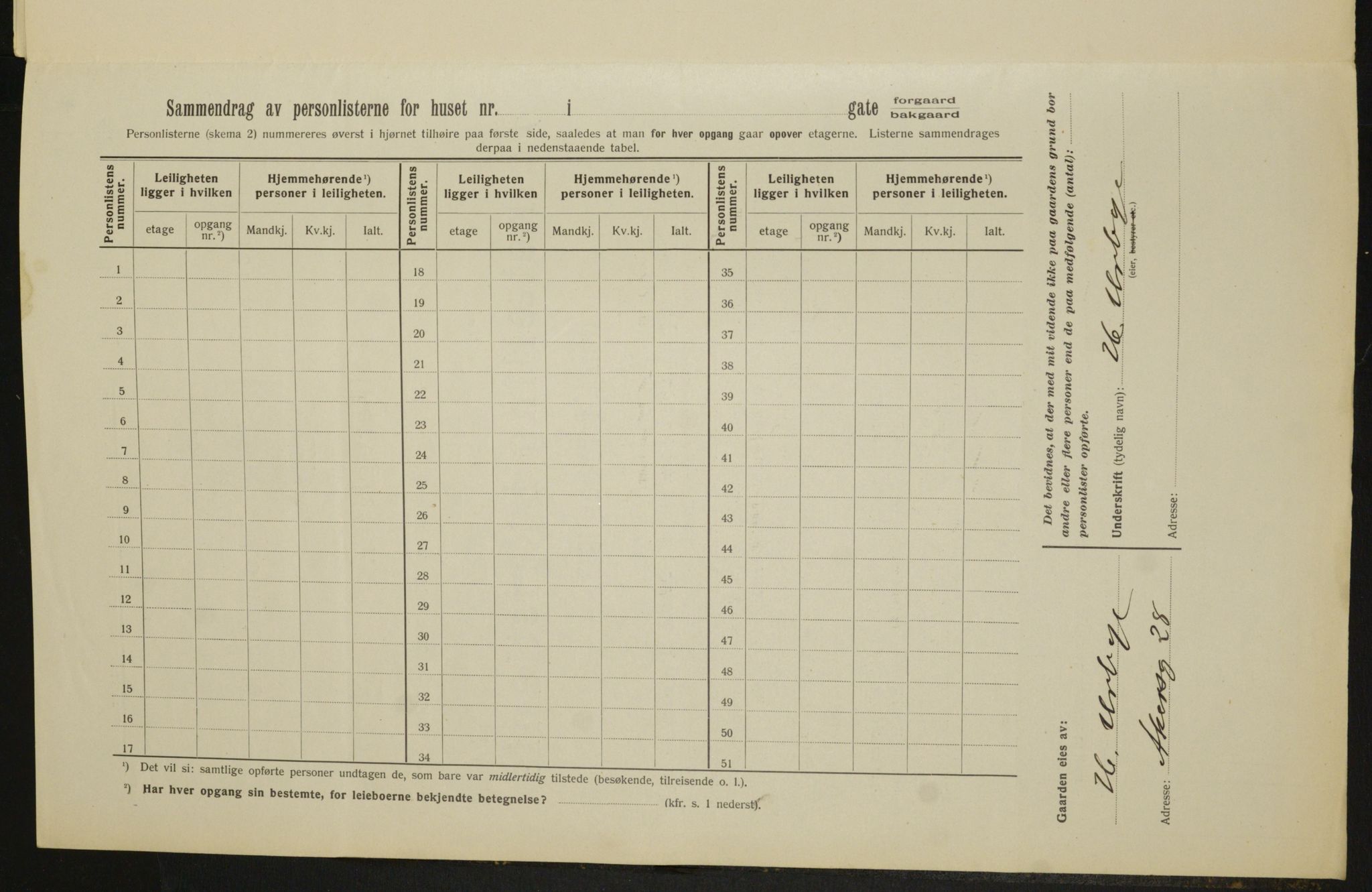 OBA, Municipal Census 1913 for Kristiania, 1913, p. 30257