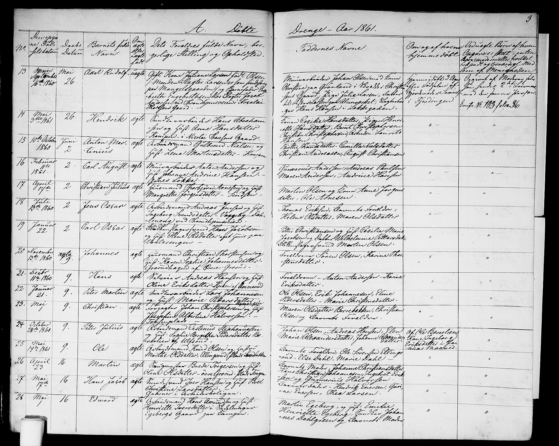 Østre Aker prestekontor Kirkebøker, SAO/A-10840/G/Ga/L0002: Parish register (copy) no. I 2, 1861-1867, p. 3