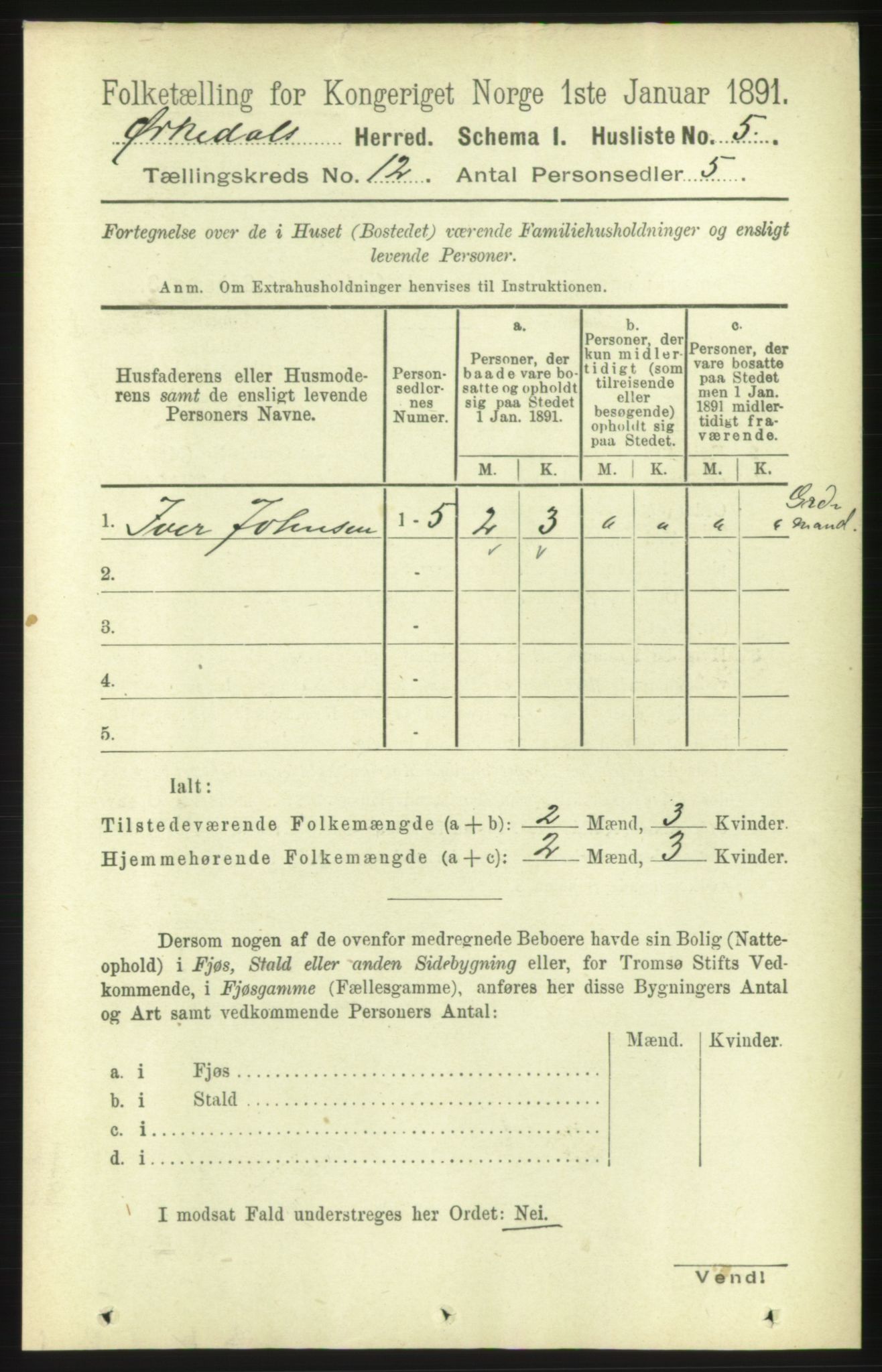 RA, 1891 census for 1638 Orkdal, 1891, p. 5520