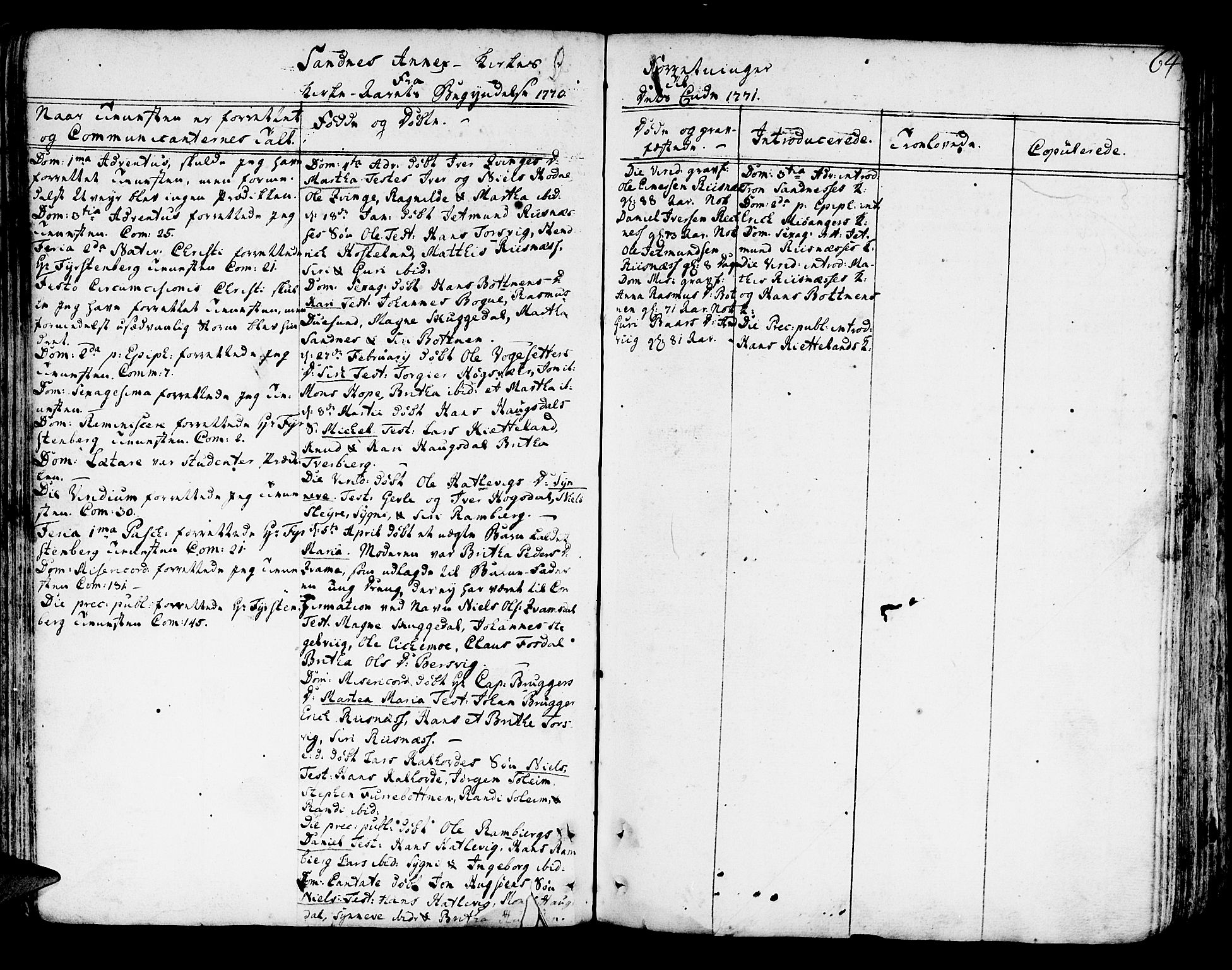 Lindås Sokneprestembete, AV/SAB-A-76701/H/Haa/Haaa/L0004: Parish register (official) no. A 4, 1764-1791, p. 64