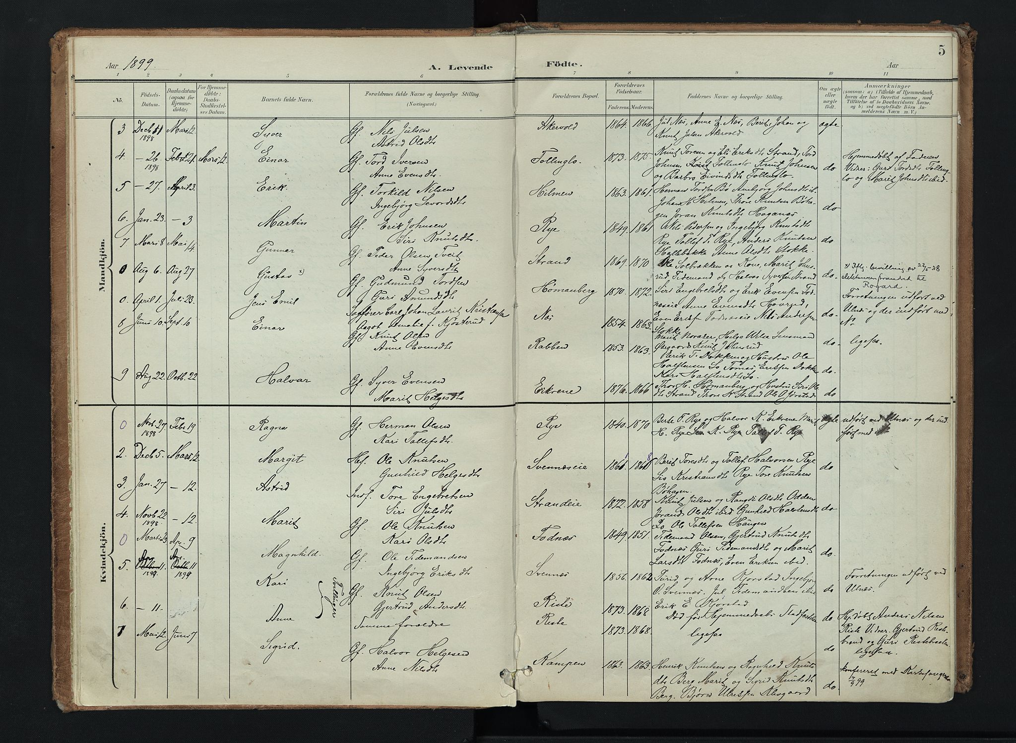 Nord-Aurdal prestekontor, SAH/PREST-132/H/Ha/Haa/L0016: Parish register (official) no. 16, 1897-1925, p. 5