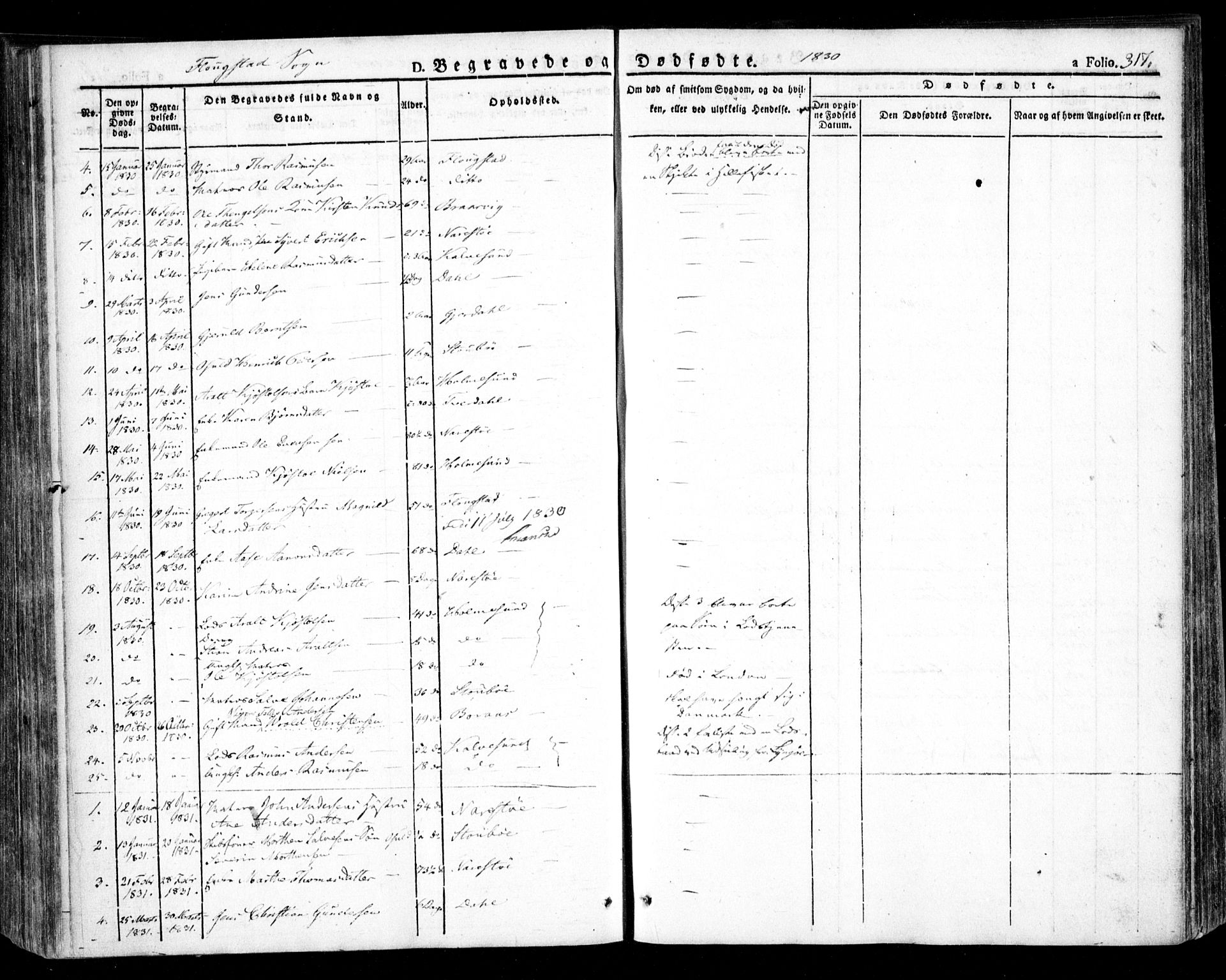 Dypvåg sokneprestkontor, SAK/1111-0007/F/Fa/Faa/L0004: Parish register (official) no. A 4, 1824-1840, p. 317