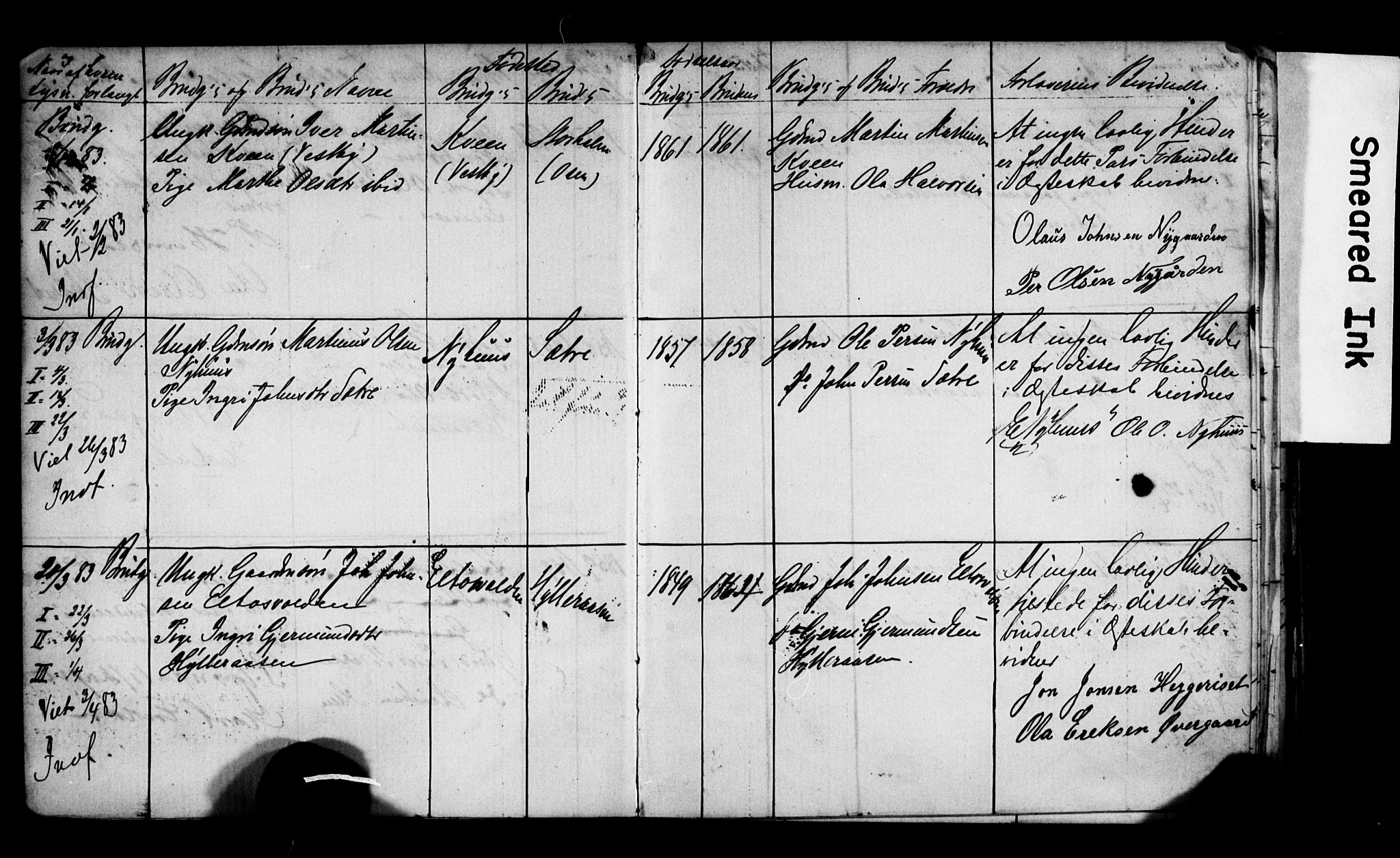 Trysil prestekontor, SAH/PREST-046/I/Ie: Banns register no. 1, 1882-1899