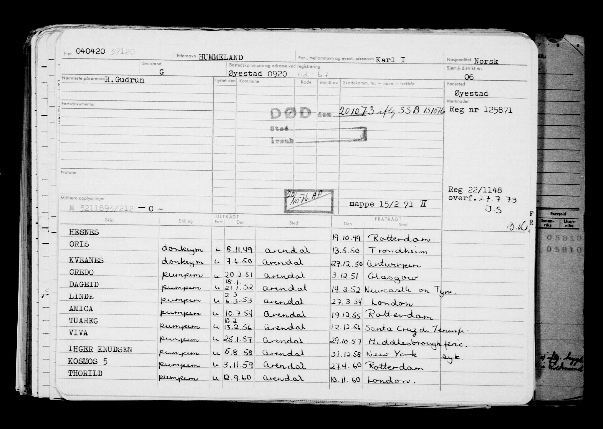 Direktoratet for sjømenn, RA/S-3545/G/Gb/L0179: Hovedkort, 1920, p. 121