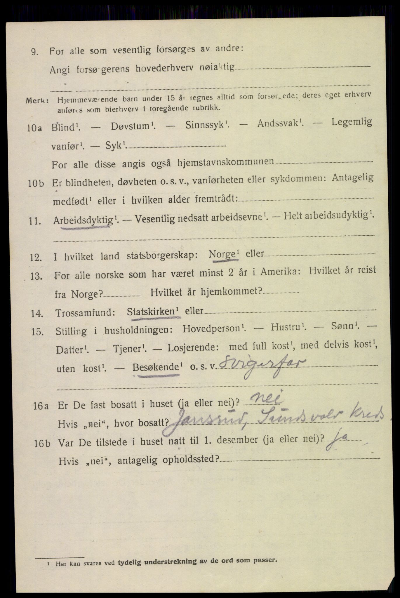 SAH, 1920 census for Elverum, 1920, p. 17257