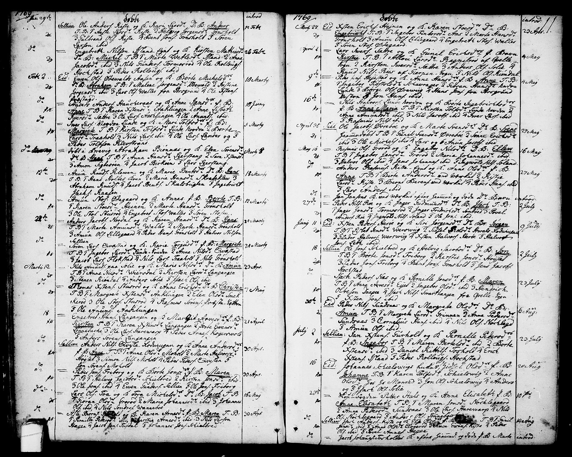 Eidanger kirkebøker, AV/SAKO-A-261/F/Fa/L0006: Parish register (official) no. 6, 1764-1814, p. 11