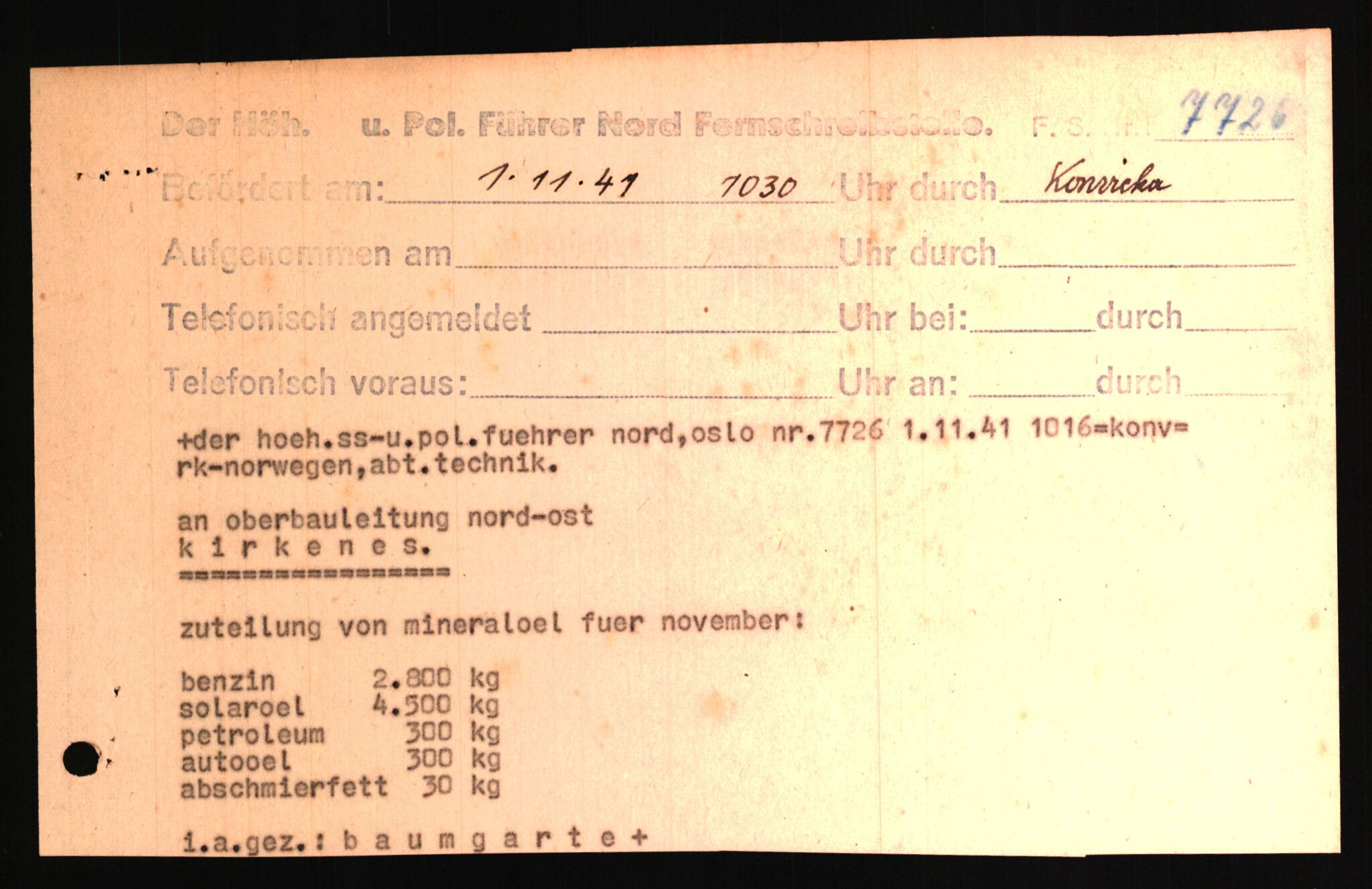 Tyske arkiver, Organisation Todt (OT), Einsatzgruppe Wiking, AV/RA-RAFA-2188/2/B/Bb/L0006: Korrespondanse med Kriegsmarine, 1940-1941, p. 728