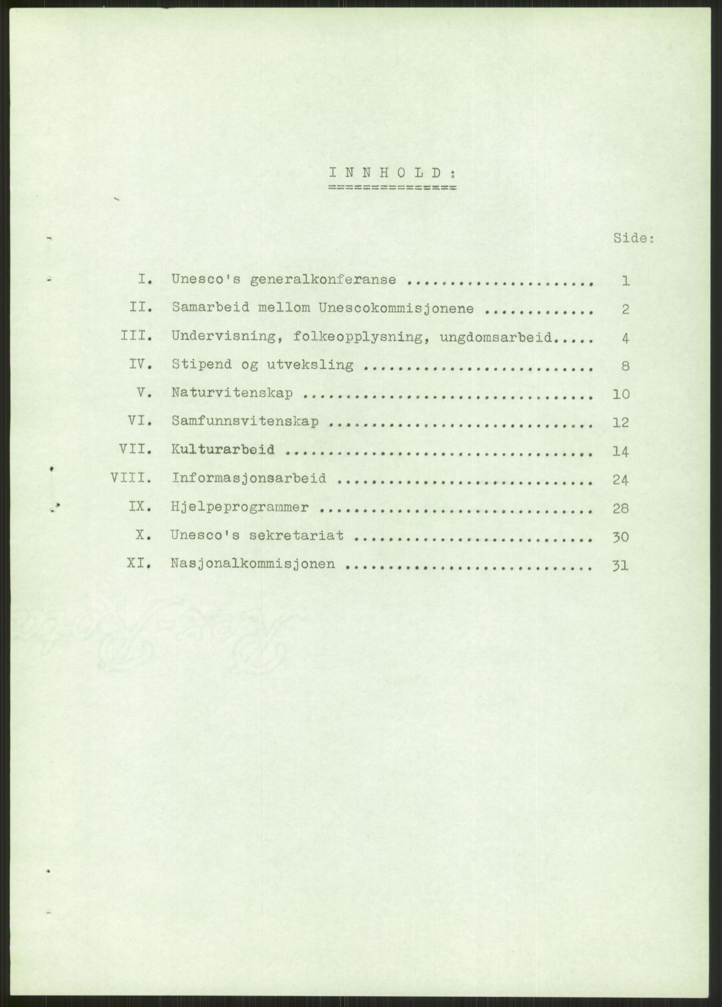 Den norske nasjonalkommisjonen for UNESCO, RA/S-1730/A/Ad/L0001: --, 1953-1981