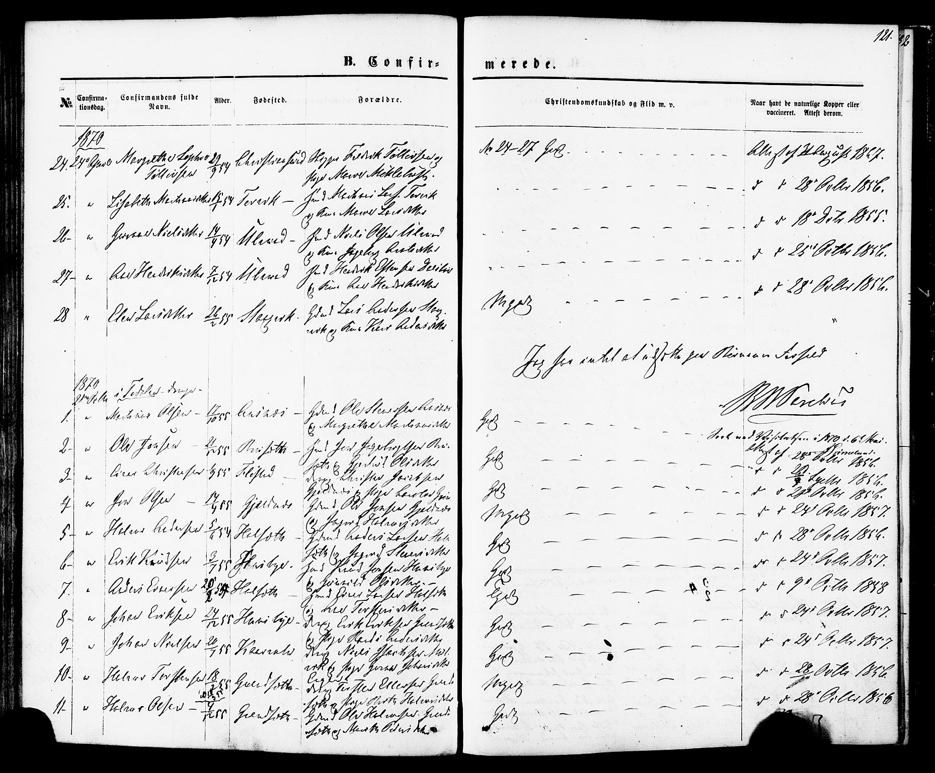 Ministerialprotokoller, klokkerbøker og fødselsregistre - Møre og Romsdal, AV/SAT-A-1454/592/L1027: Parish register (official) no. 592A05, 1865-1878, p. 121