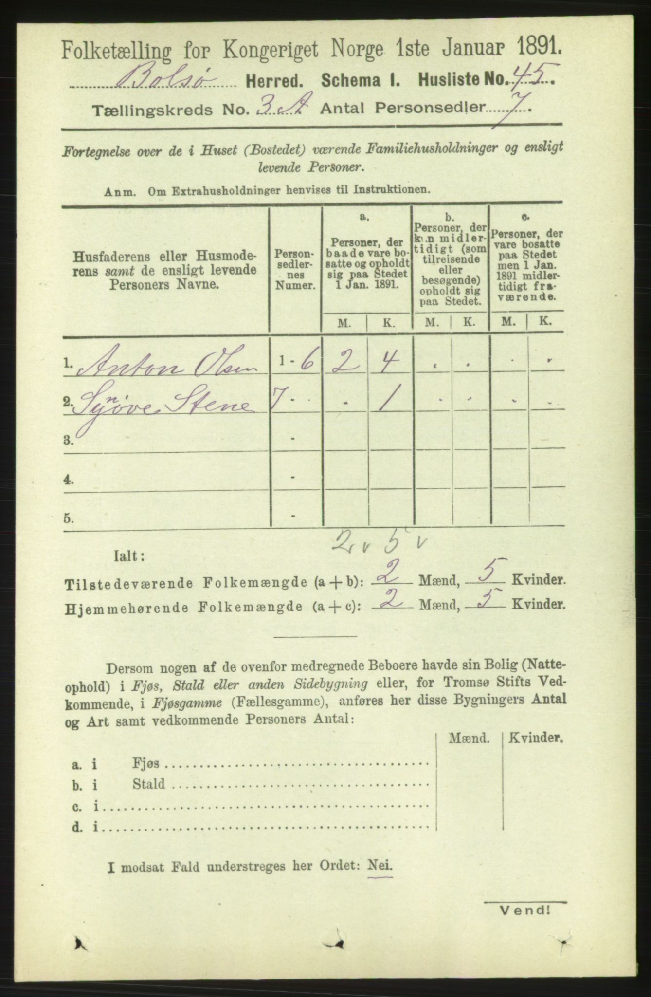 RA, 1891 census for 1544 Bolsøy, 1891, p. 1780